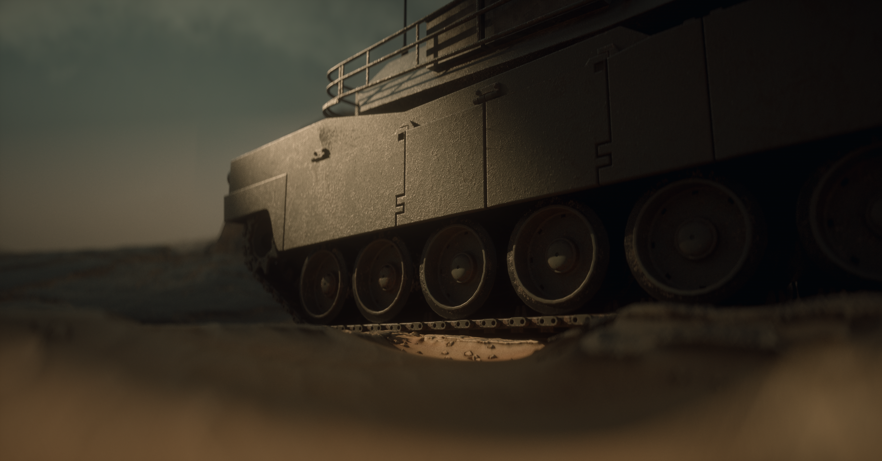 General 3000x1570 tank CGI OctaneRender digital art military desert
