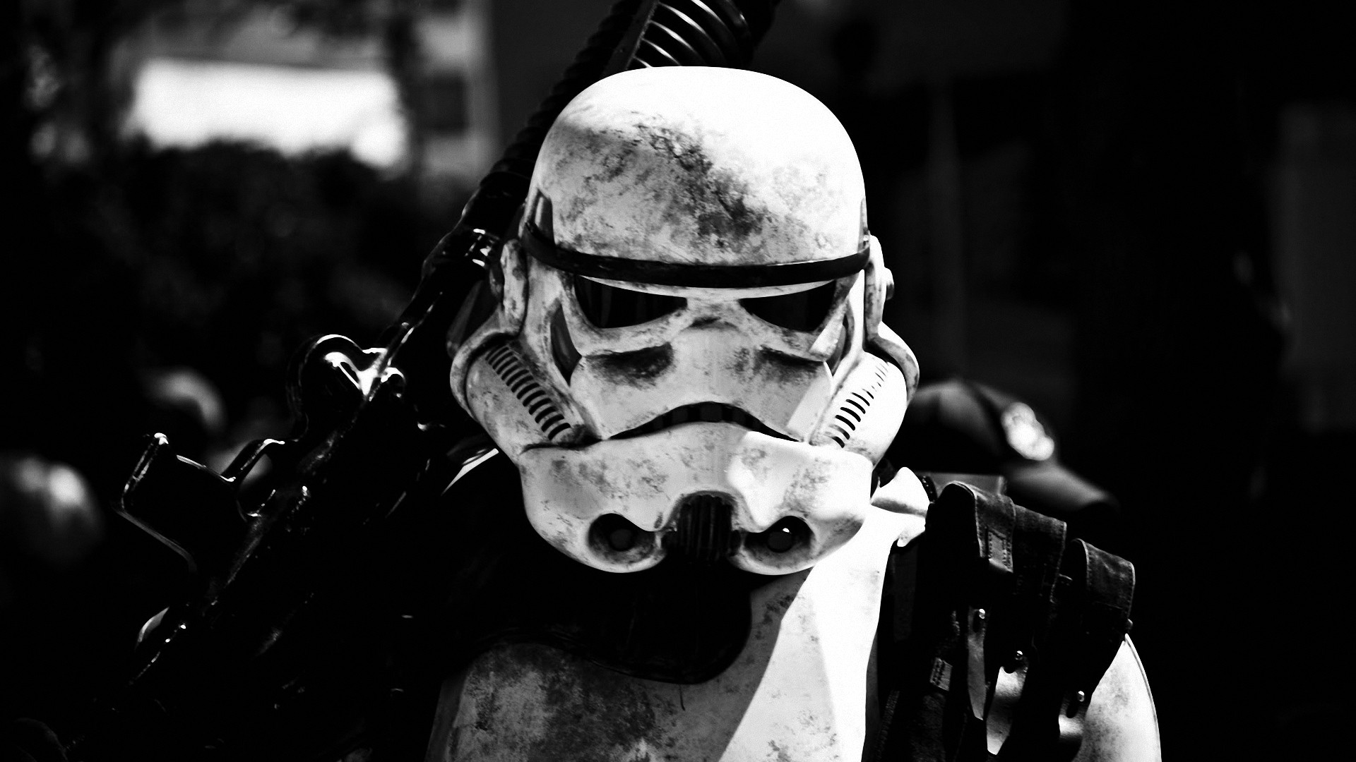 General 1920x1080 monochrome black white stormtrooper Imperial Forces Star Wars