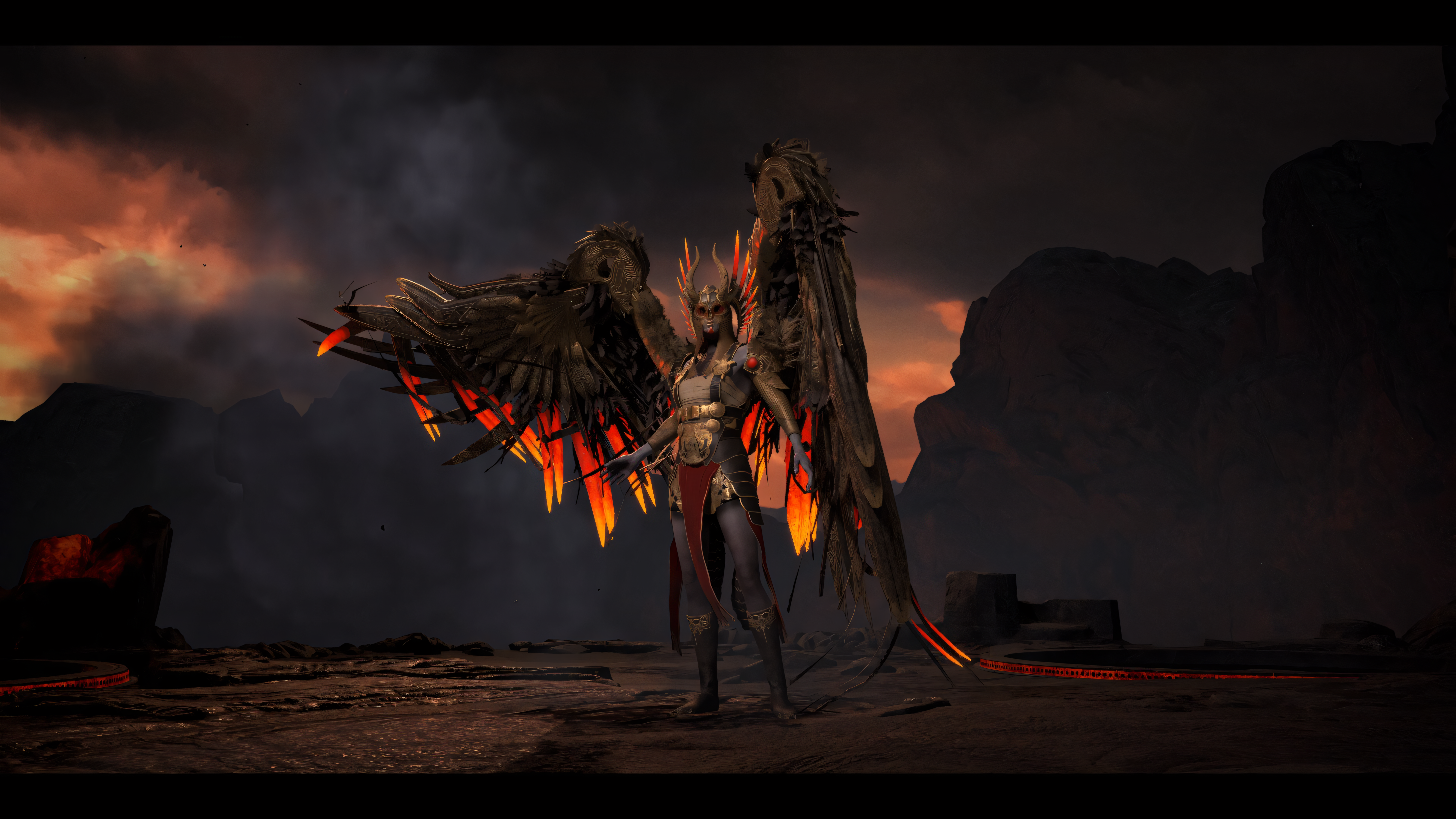 General 5760x3240 Valkyria God of War fantasy art fantasy armor fallen angel video games video game art