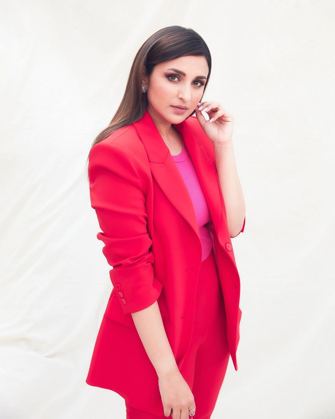 People 1080x1350 Parineeti Chopra actress celebrity business suit office girl looking at viewer white background indian women