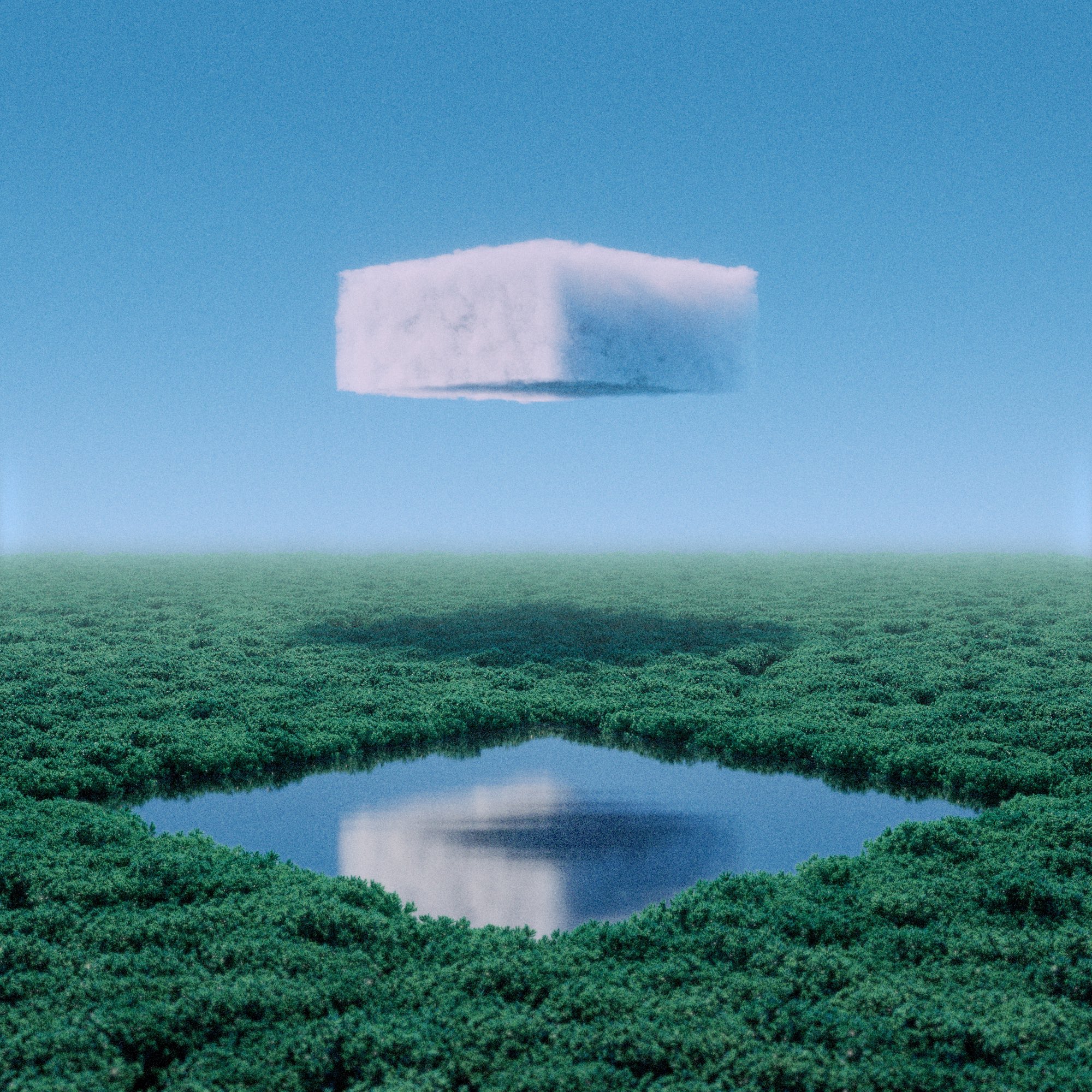 General 2000x2000 3D sculpture Hayden Clay Williams clouds artwork soft gradient  film grain reflection water simple background