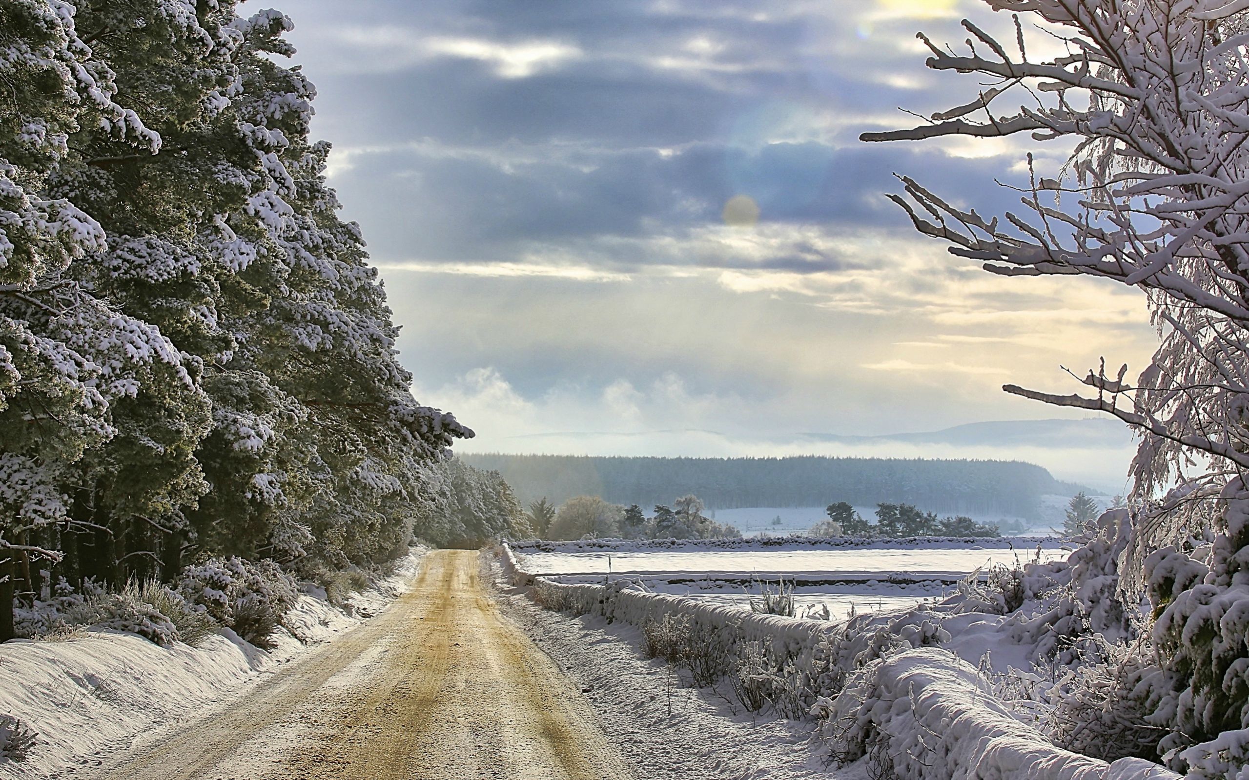 General 2559x1599 road landscape snow winter