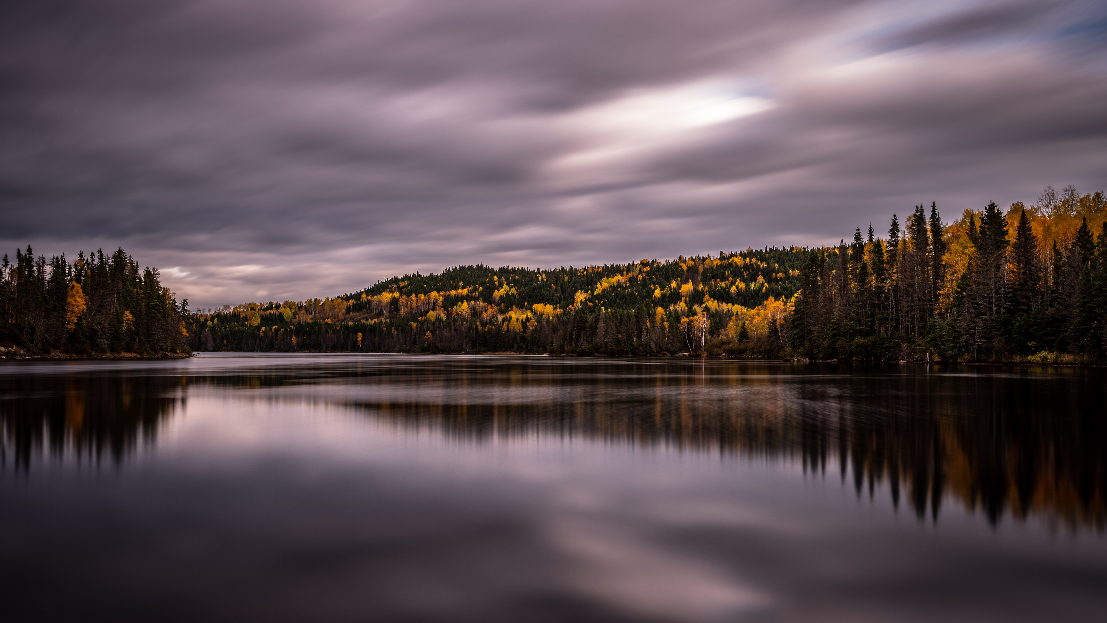 General 3840x2160 photography landscape nature forest trees reflection lake water long exposure clouds sky