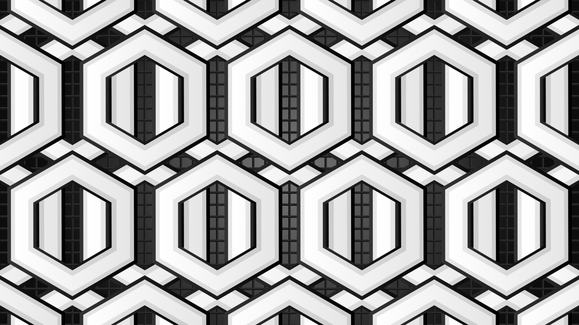 General 1920x1080 geometry geometric figures colorful abstract CGI digital art pattern artwork shapes hexagon minimalism simple background gray