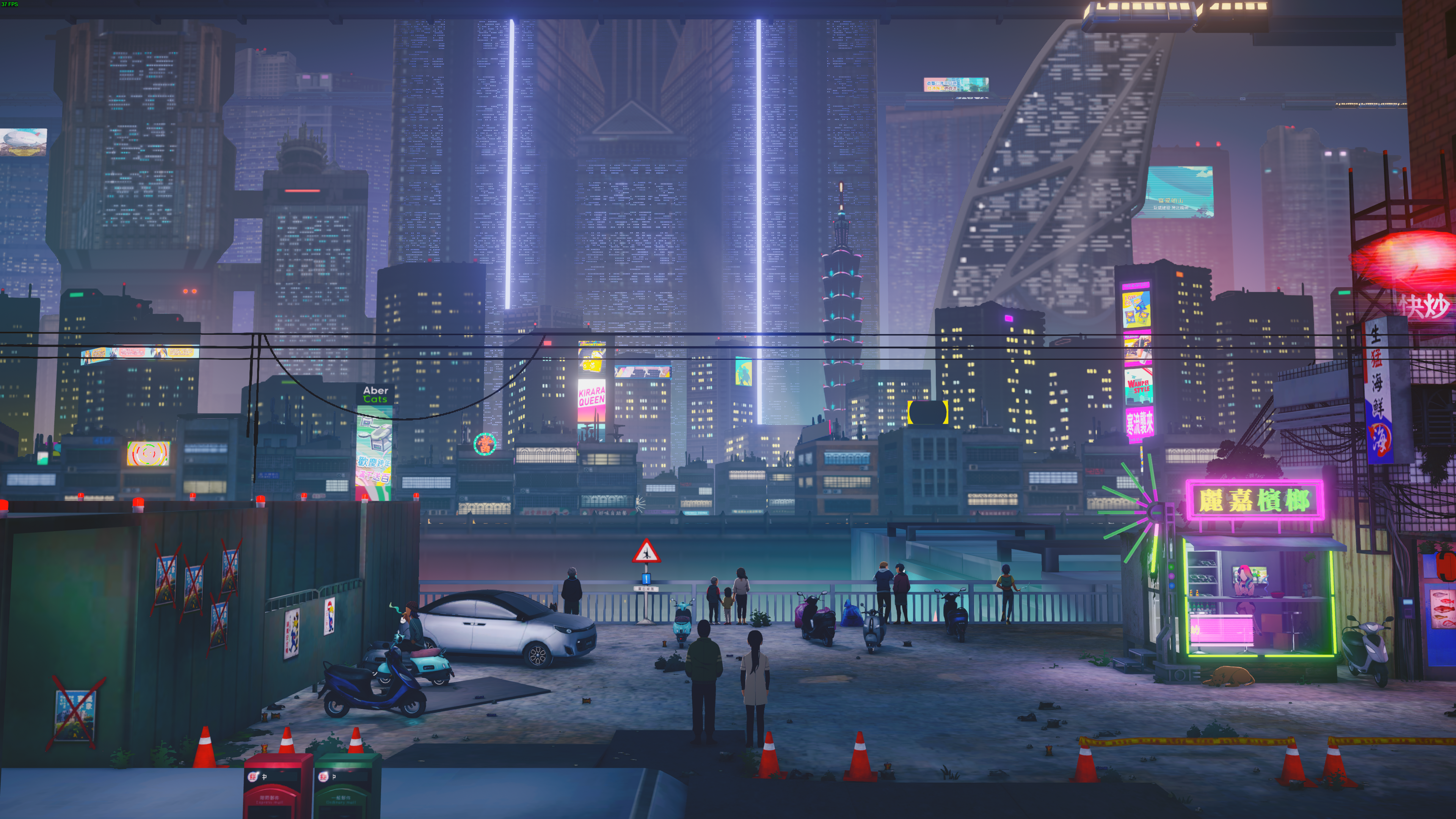 General 3840x2160 Minds Beneath Us cyberpunk video games city city lights