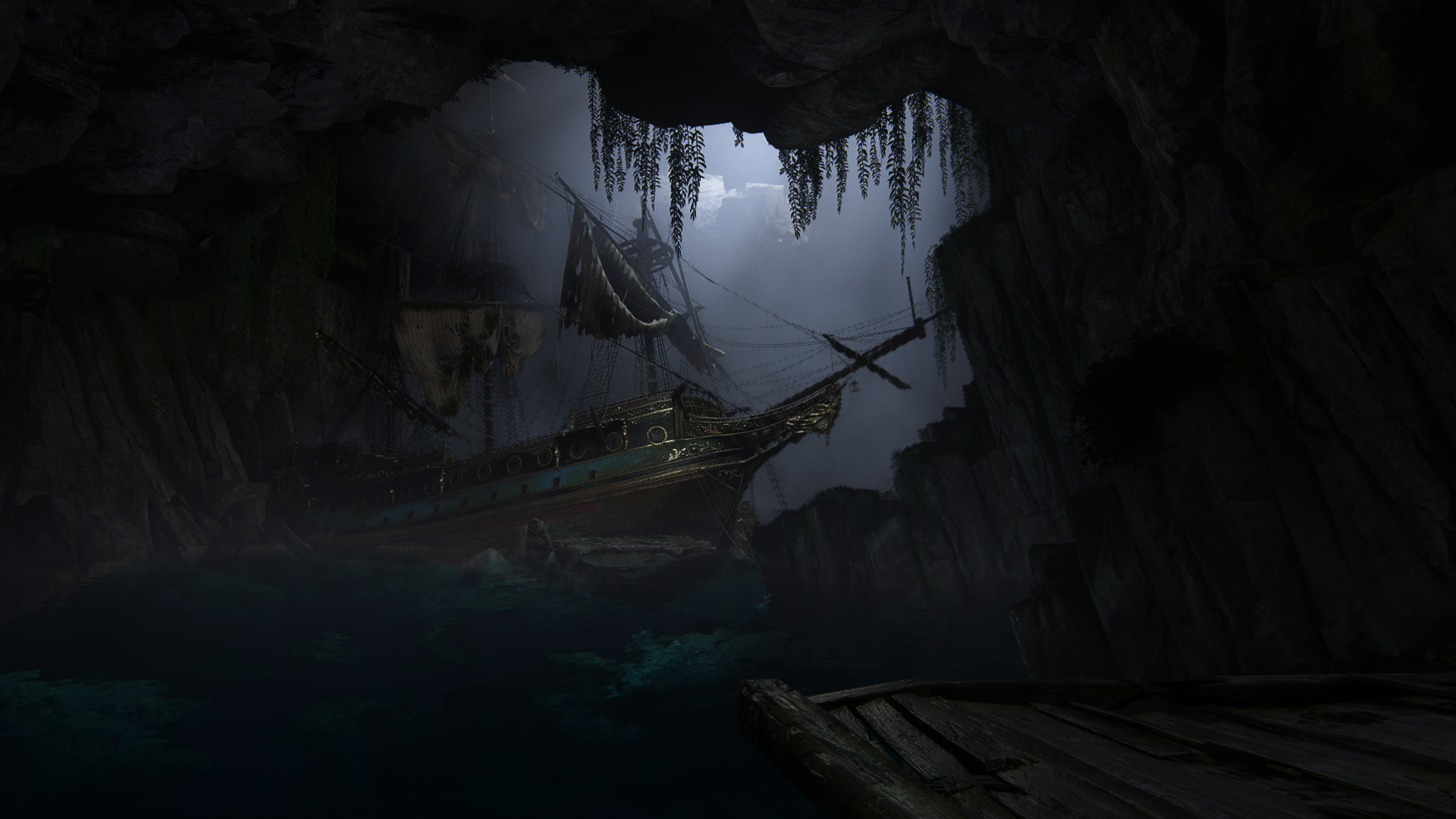 General 1920x1080 Uncharted 4: A Thief's End Nathan Drake video games uncharted  Naughty Dog video game art screen shot ship cave CGI natural light digital art