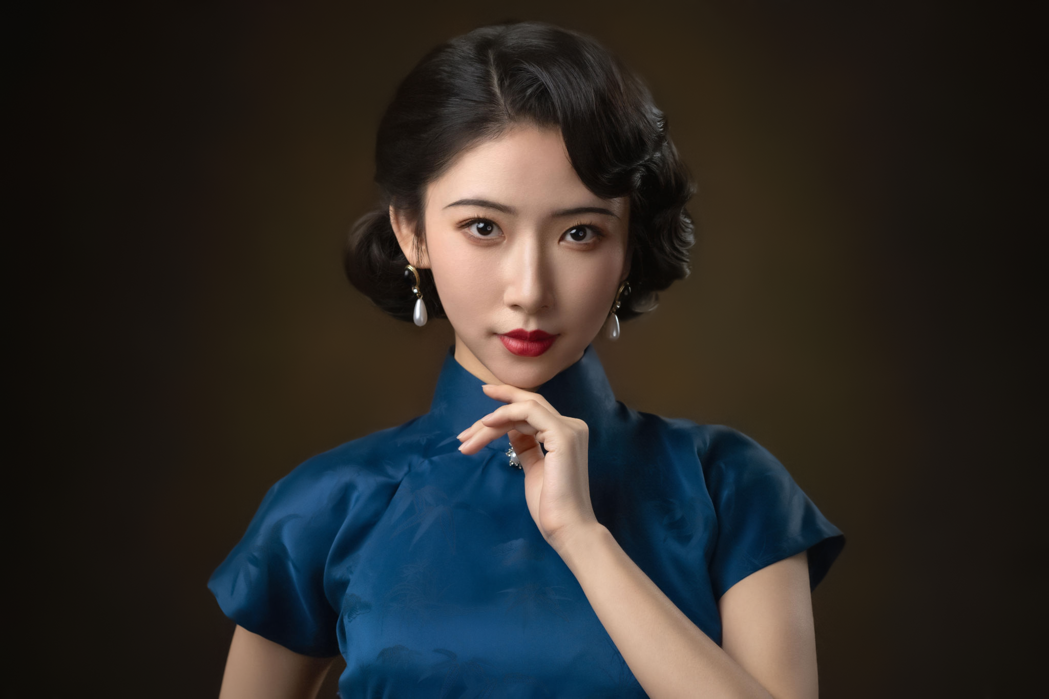 People 2048x1365 Lee Hu women Asian earring lipstick portrait