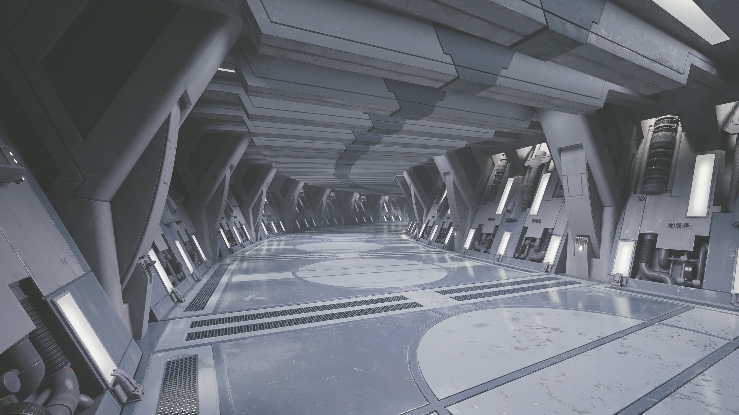 General 2560x1440 Star Wars Star Wars Jedi: Survivor hallway science fiction futuristic digital art futuristic construction video games interior video game art screen shot reflection CGI