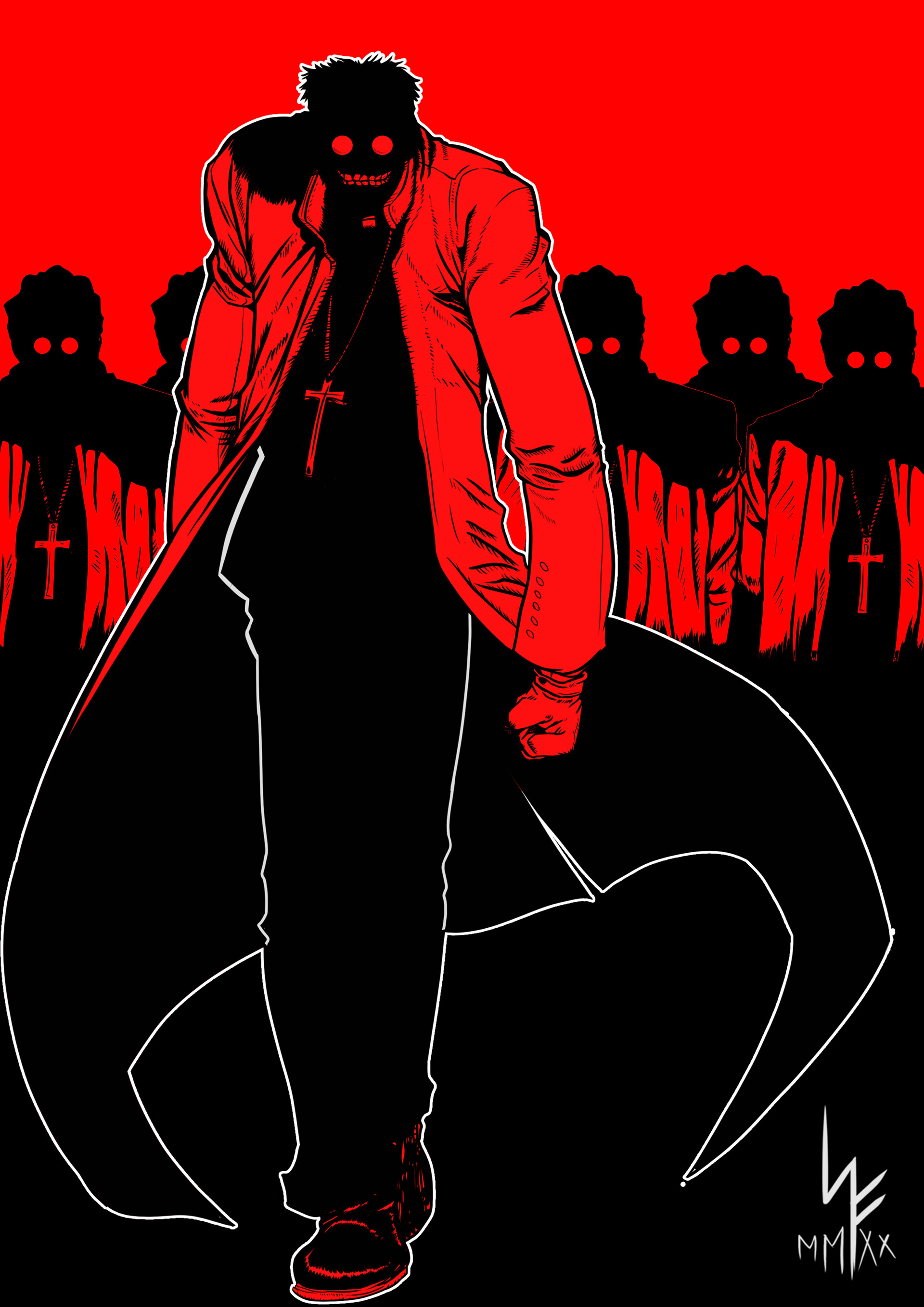 Anime 1920x2716 Hellsing Hellsing Ultimate Alexander Anderson black red portrait display watermarked minimalism anime men cross smiling glasses