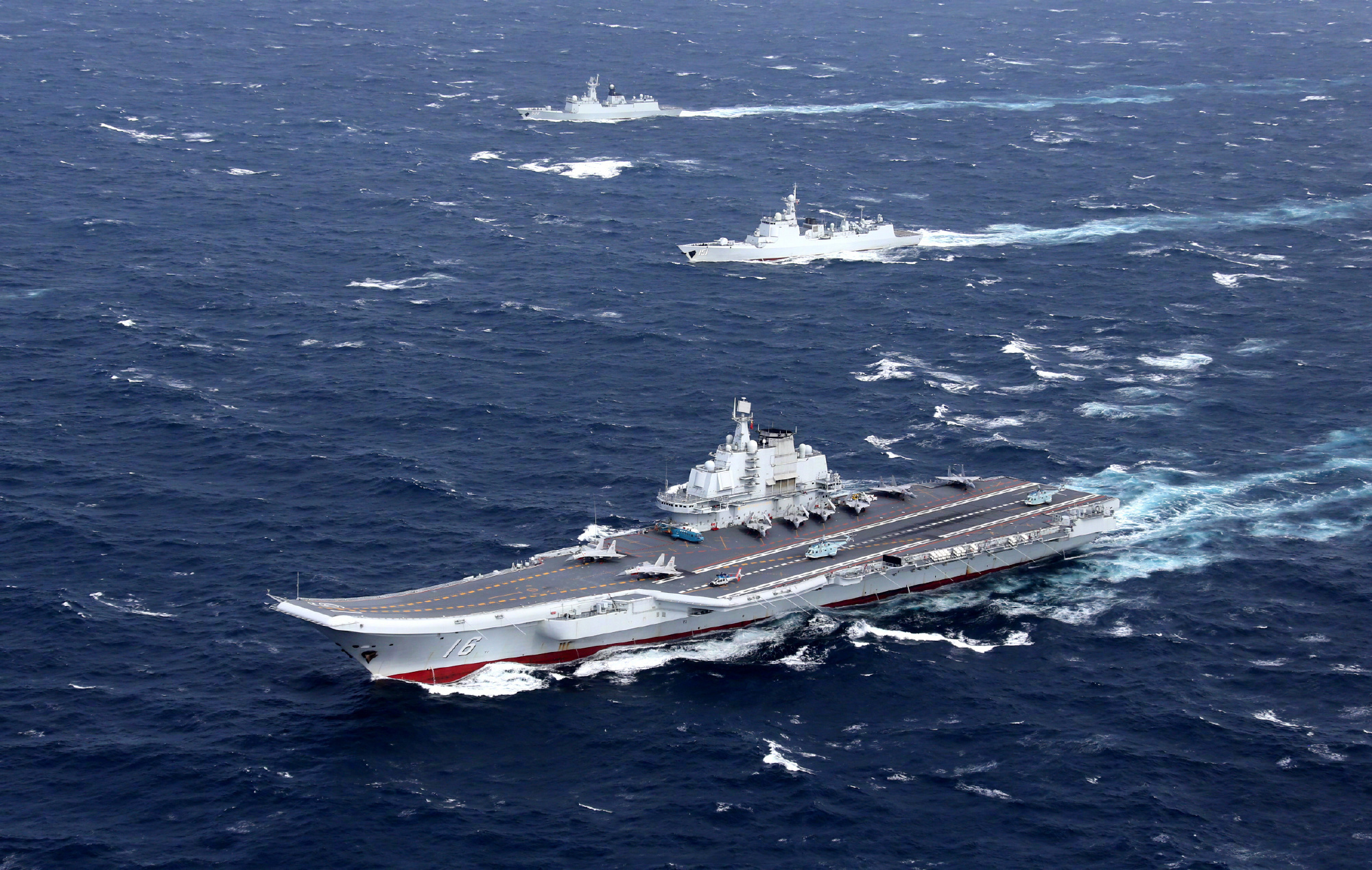 General 2000x1269 People's Liberation Army Navy Type 001 aircraft carrier military vehicle military water sea waves military aircraft ripples frontal view