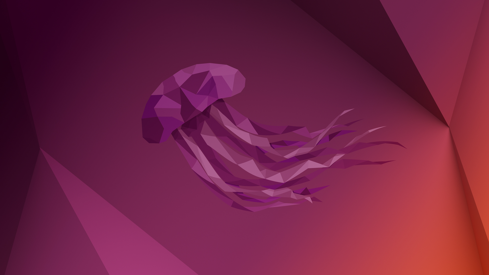 General 1920x1080 Ubuntu abstract colorful digital art simple background jellyfish minimalism animals gradient