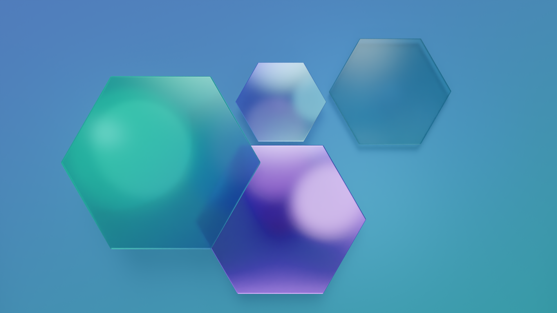 General 1920x1080 glass glassmorphism Blender minimalism gradient hexagon blue background blue simple background shapes digital art