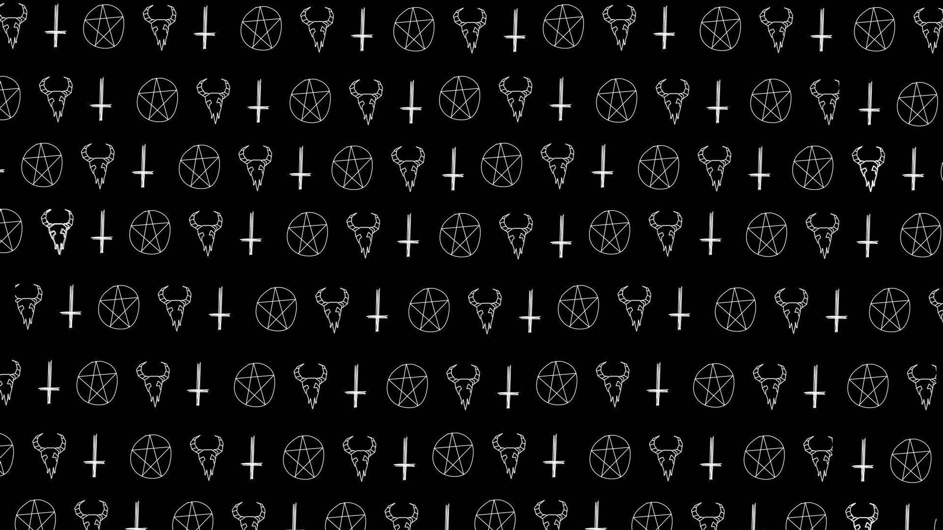 General 1920x1080 pattern symbols satanic pentagram minimalism simple background black background