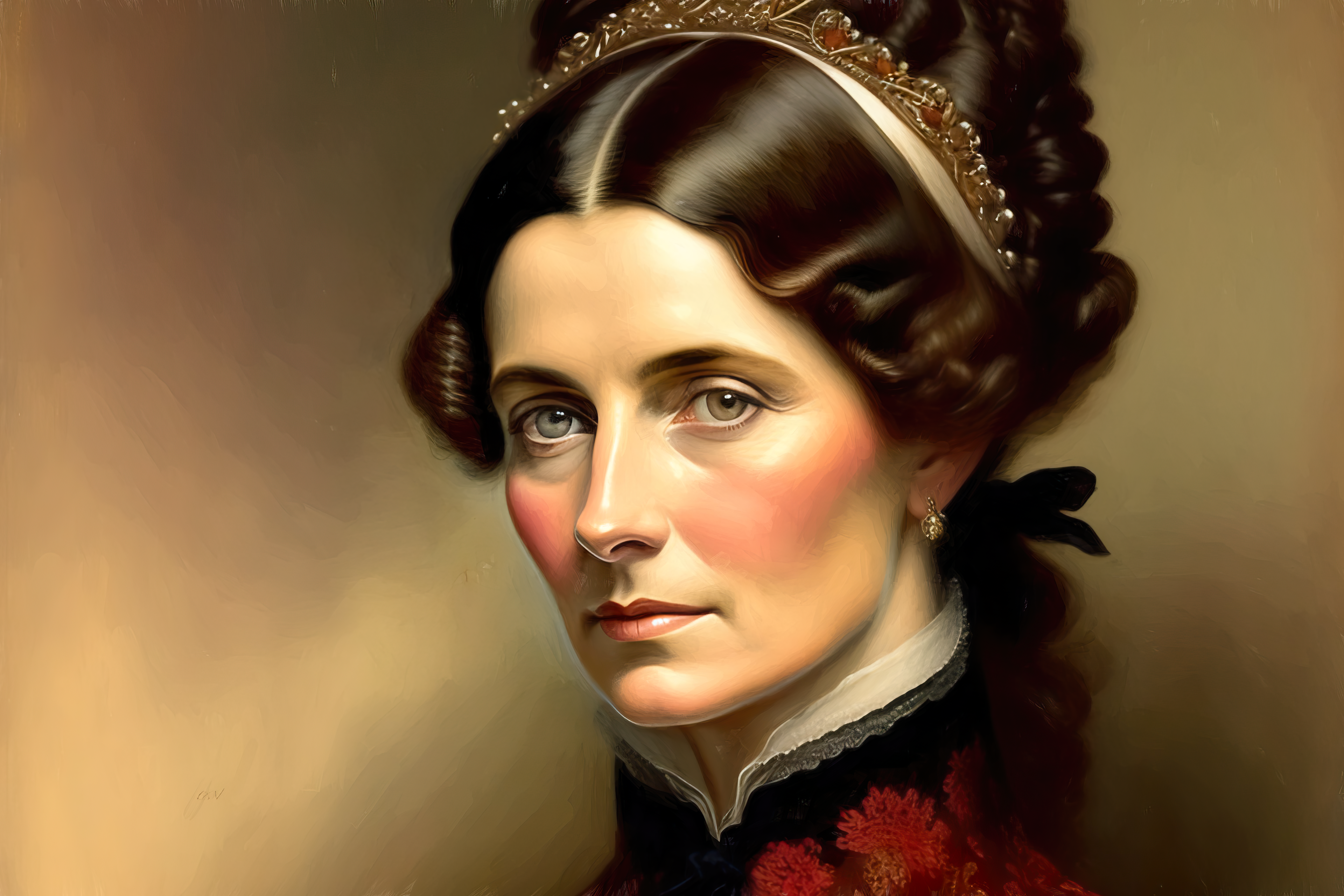 General 3840x2560 Lexica AI art portrait women oil painting victorian clothes vibrant detailed face