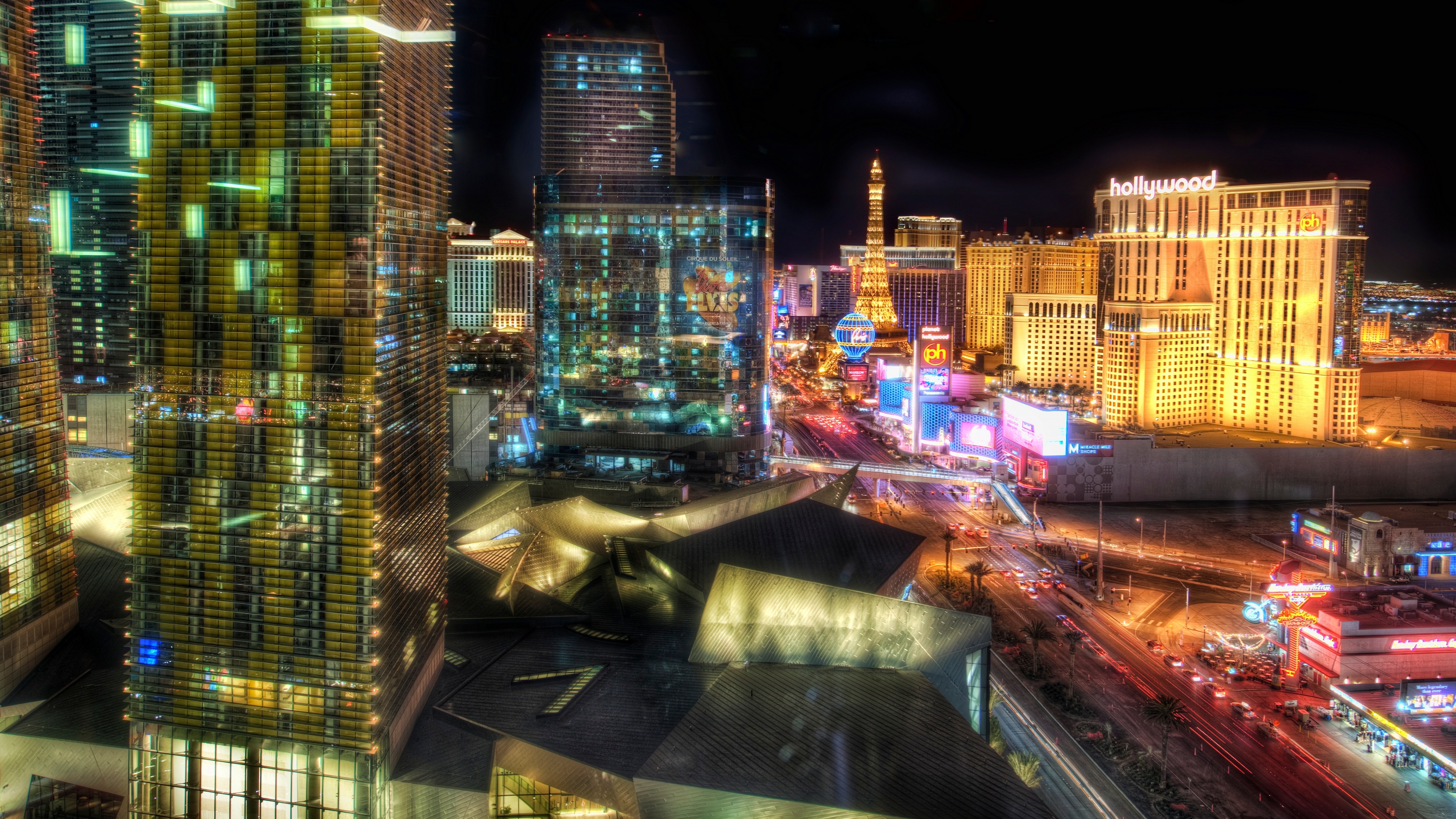 General 3840x2160 Trey Ratcliff photography cityscape Las Vegas USA night lights building street laser show city city lights