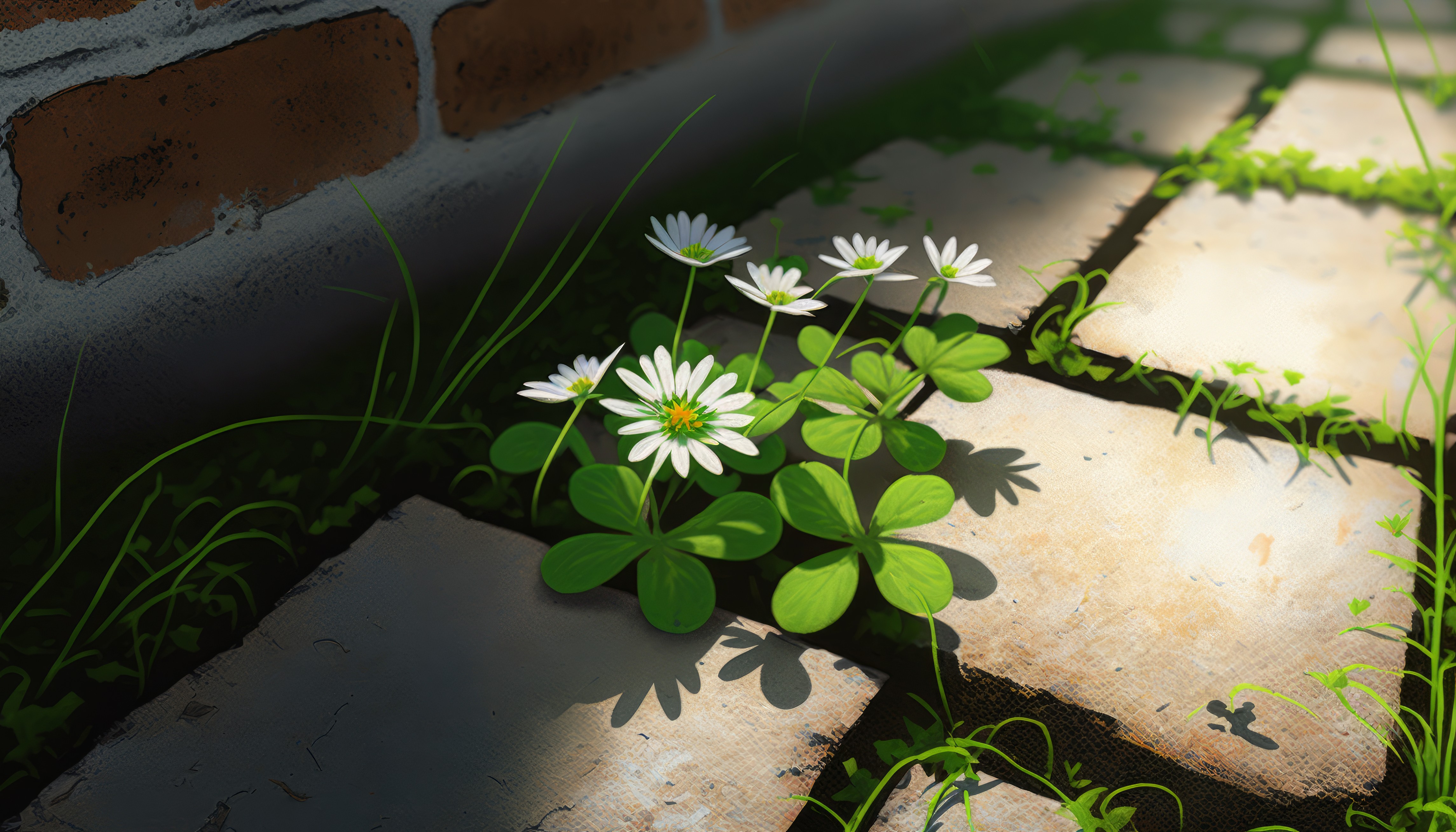 General 4579x2616 AI art illustration flowers chickweed