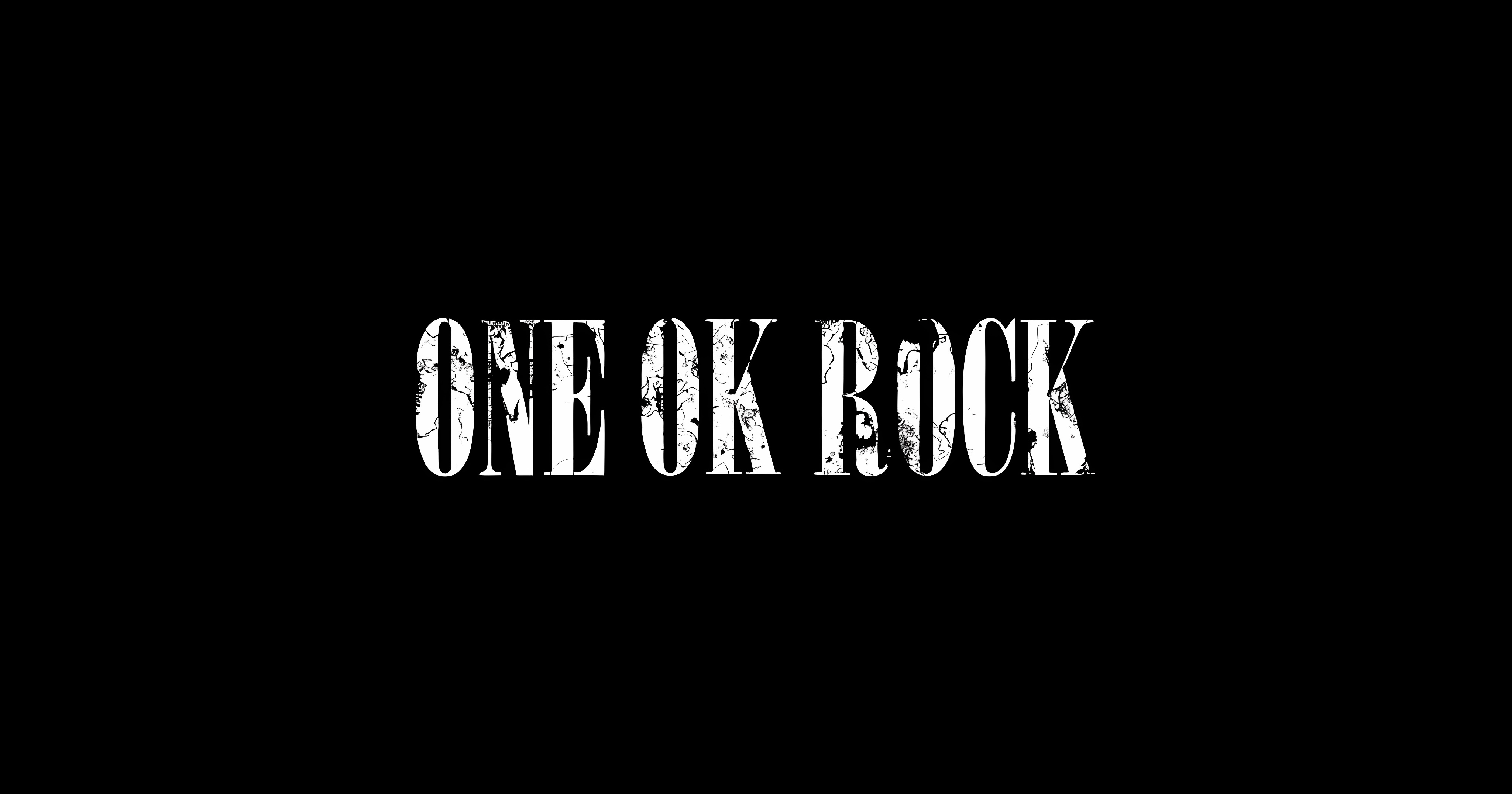 General 4096x2152 band logo band black background simple background minimalism ONE OK ROCK text