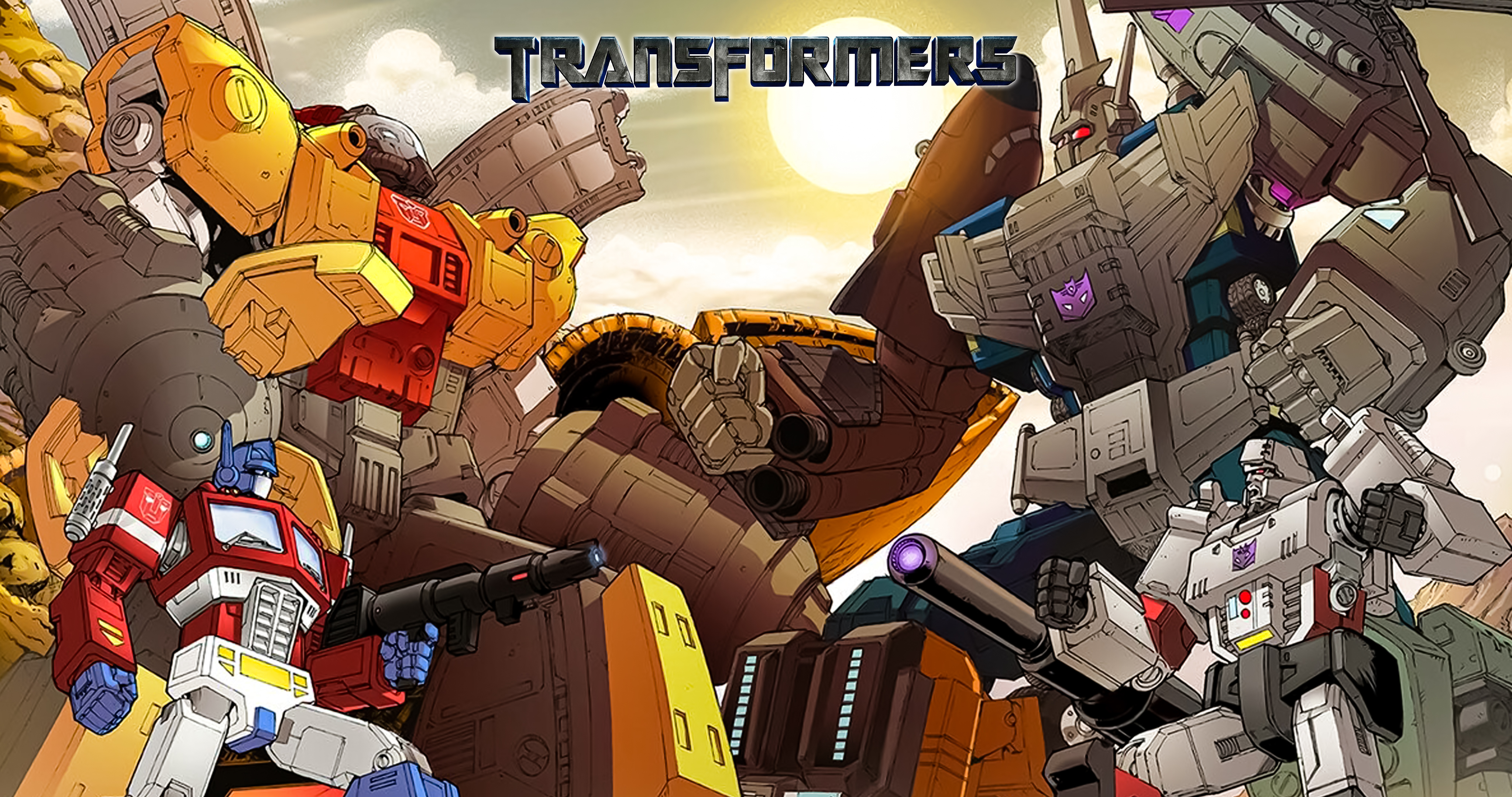 General 4096x2160 Transformers Transformers G1 Omega Supreme Megatron Optimus Prime Hasbro digital art
