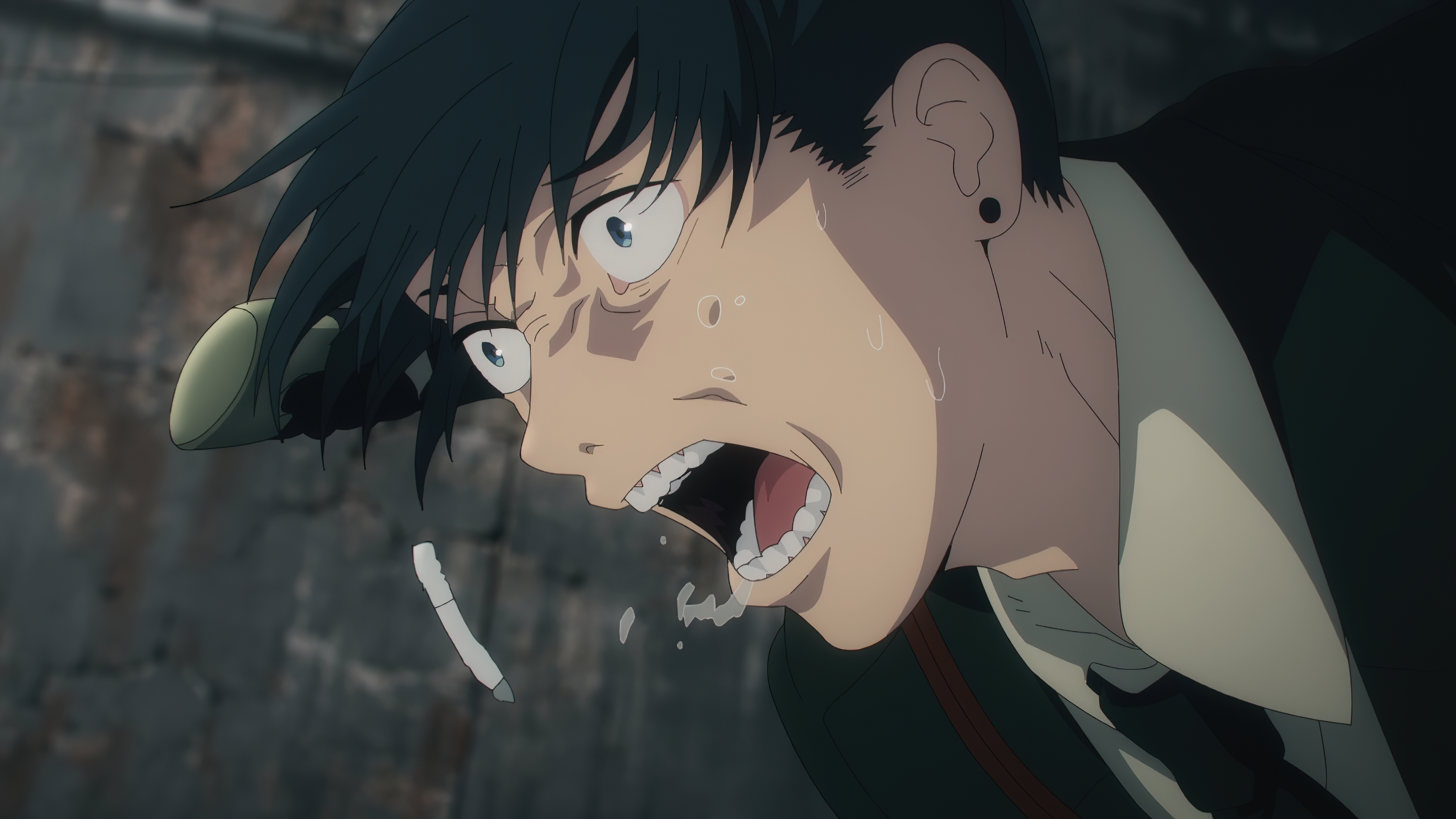 Anime 3840x2160 Chainsaw Man Aki (Chainsaw Man) screaming open mouth painful suffering