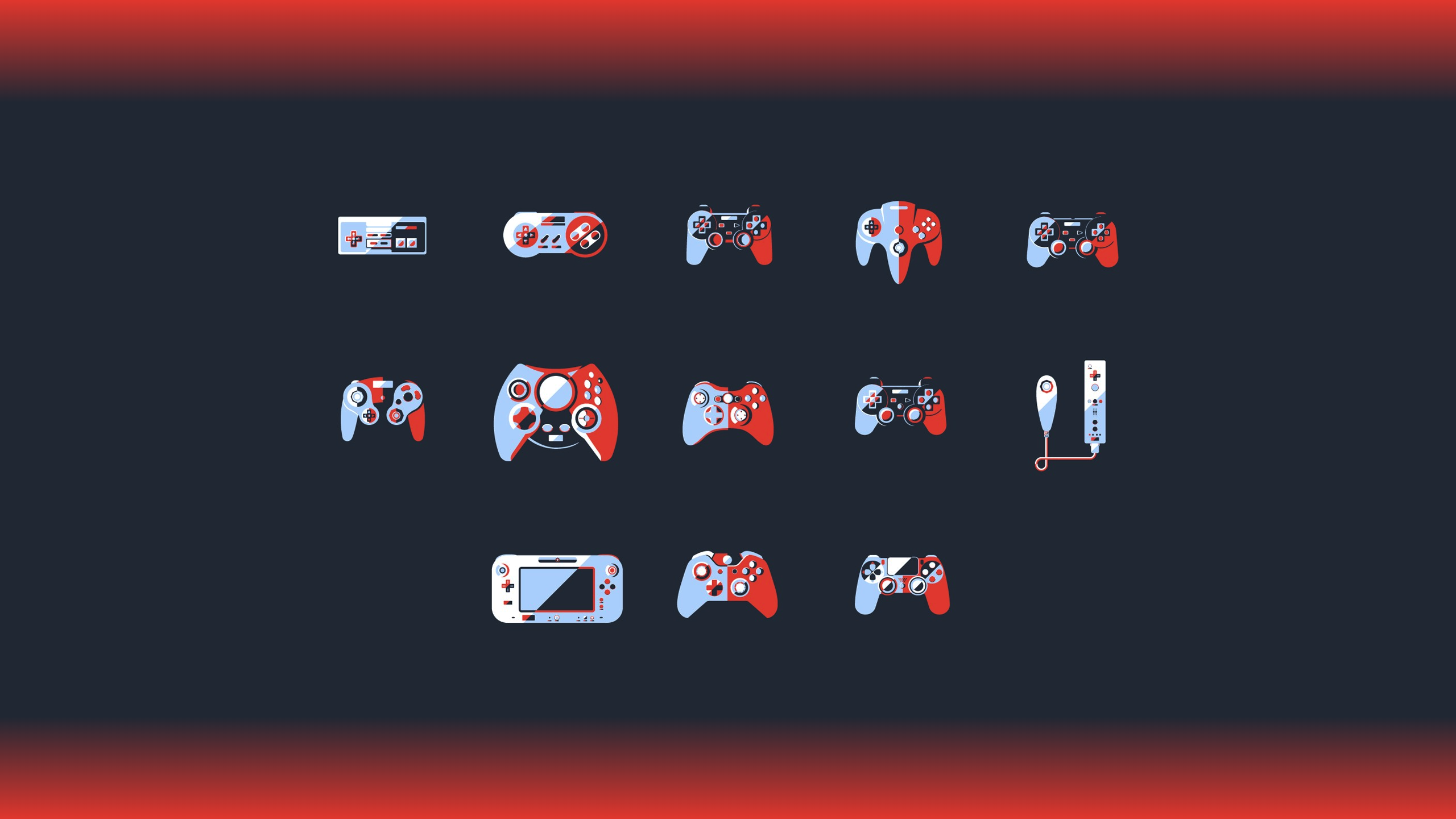 General 2560x1440 video games controllers simple background minimalism PlayStation Xbox Nintendo Entertainment System Nintendo 64 GameCube Nintendo Gamecube PlayStation 2 Xbox 360 PlayStation 3 Wii Wii U Xbox One PlayStation 4