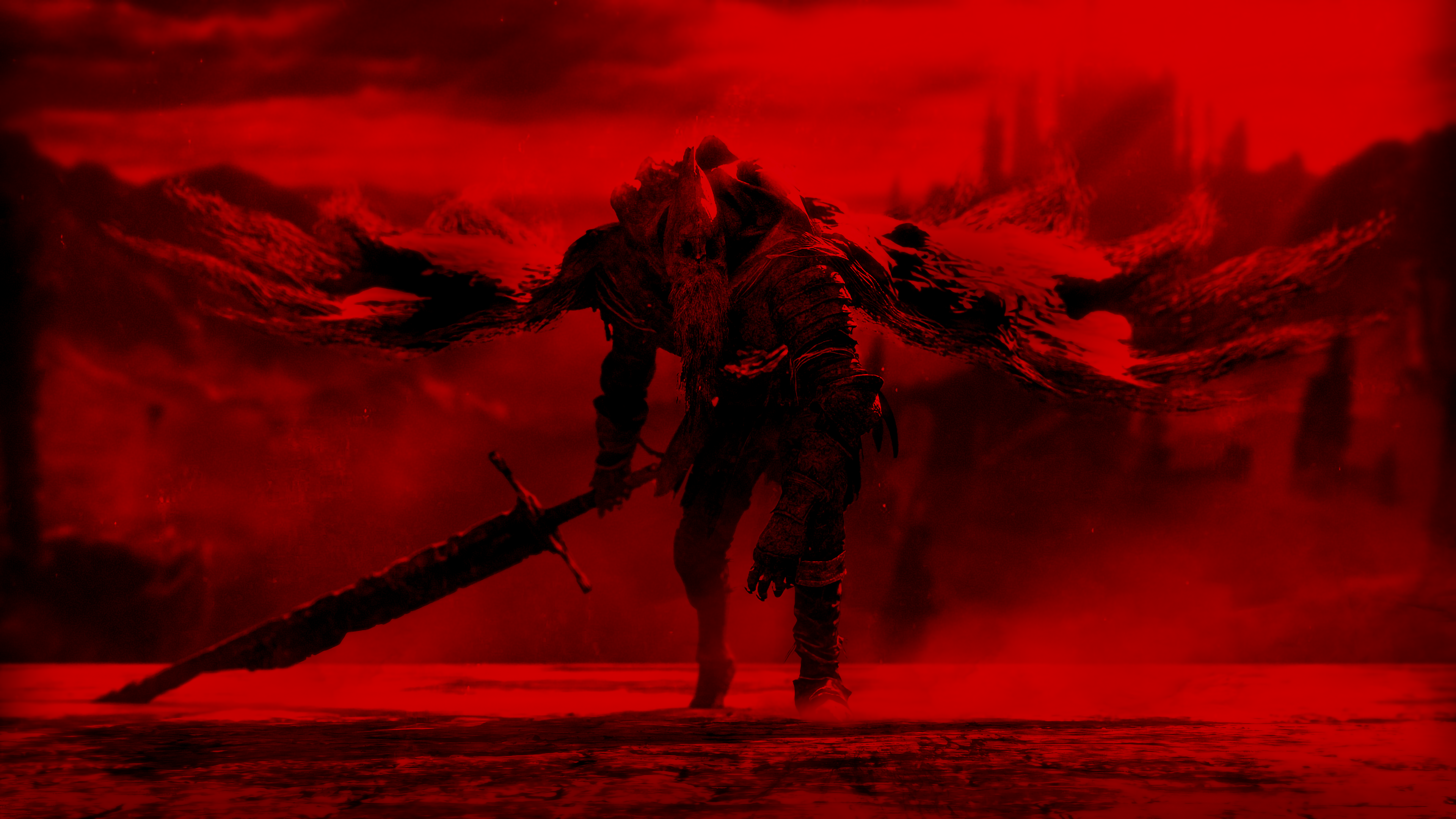 General 3840x2160 From Software artwork Slave Knight Gael Dark Souls III Dark Souls fantasy art video game art 4K