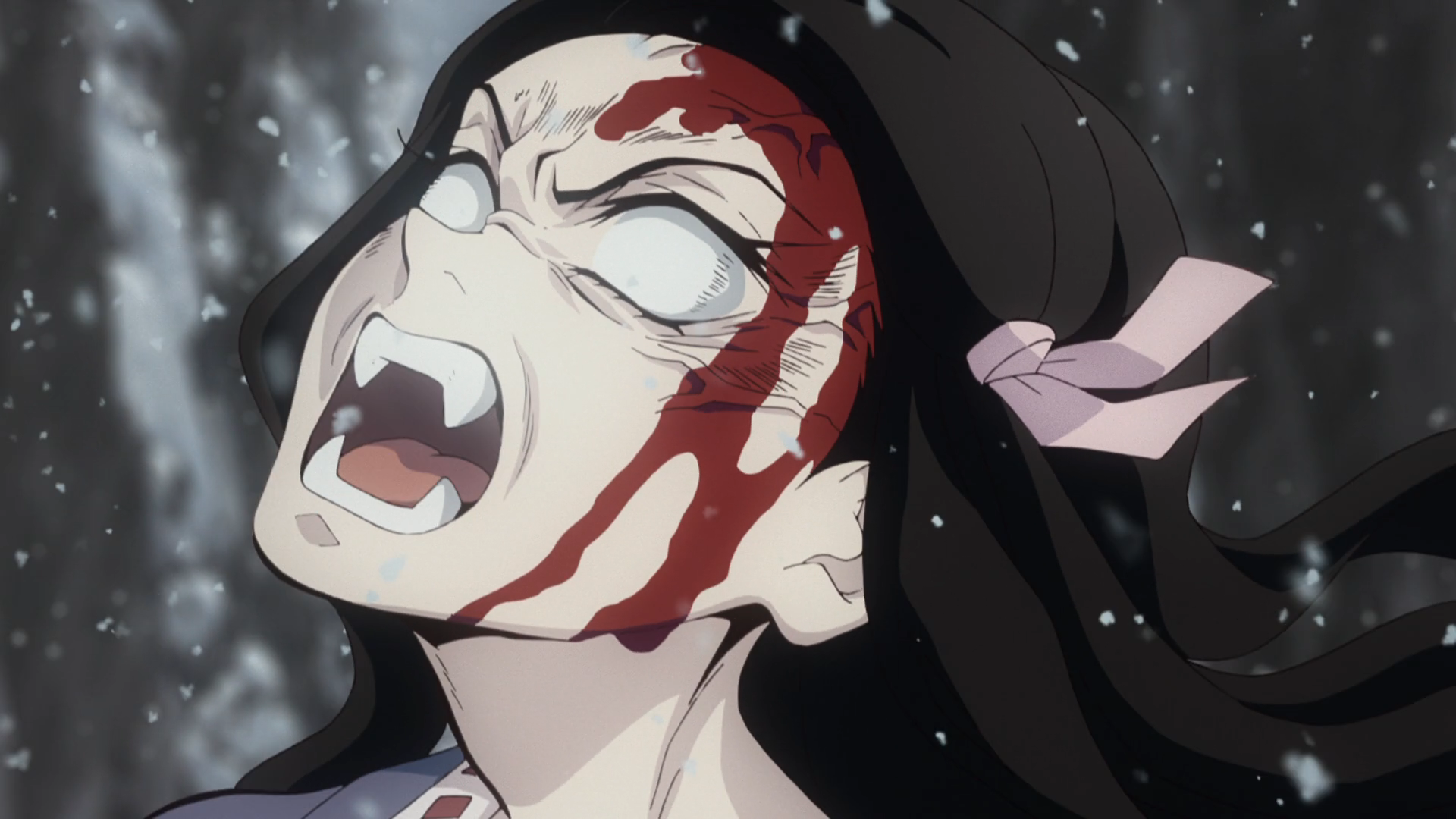 face, looking at viewer, open mouth, Kimetsu no Yaiba, Kamado