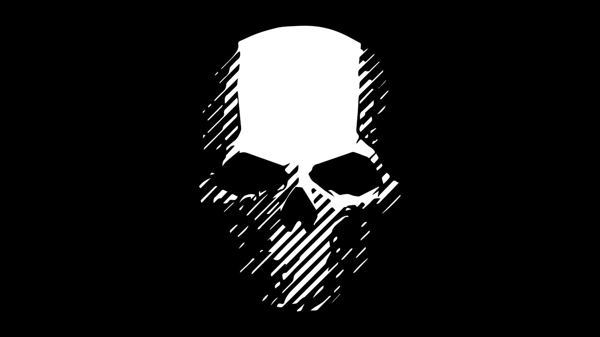 General 2048x1152 Tom Clancy's Ghost Recon military minimalism simple background skull black background Ubisoft