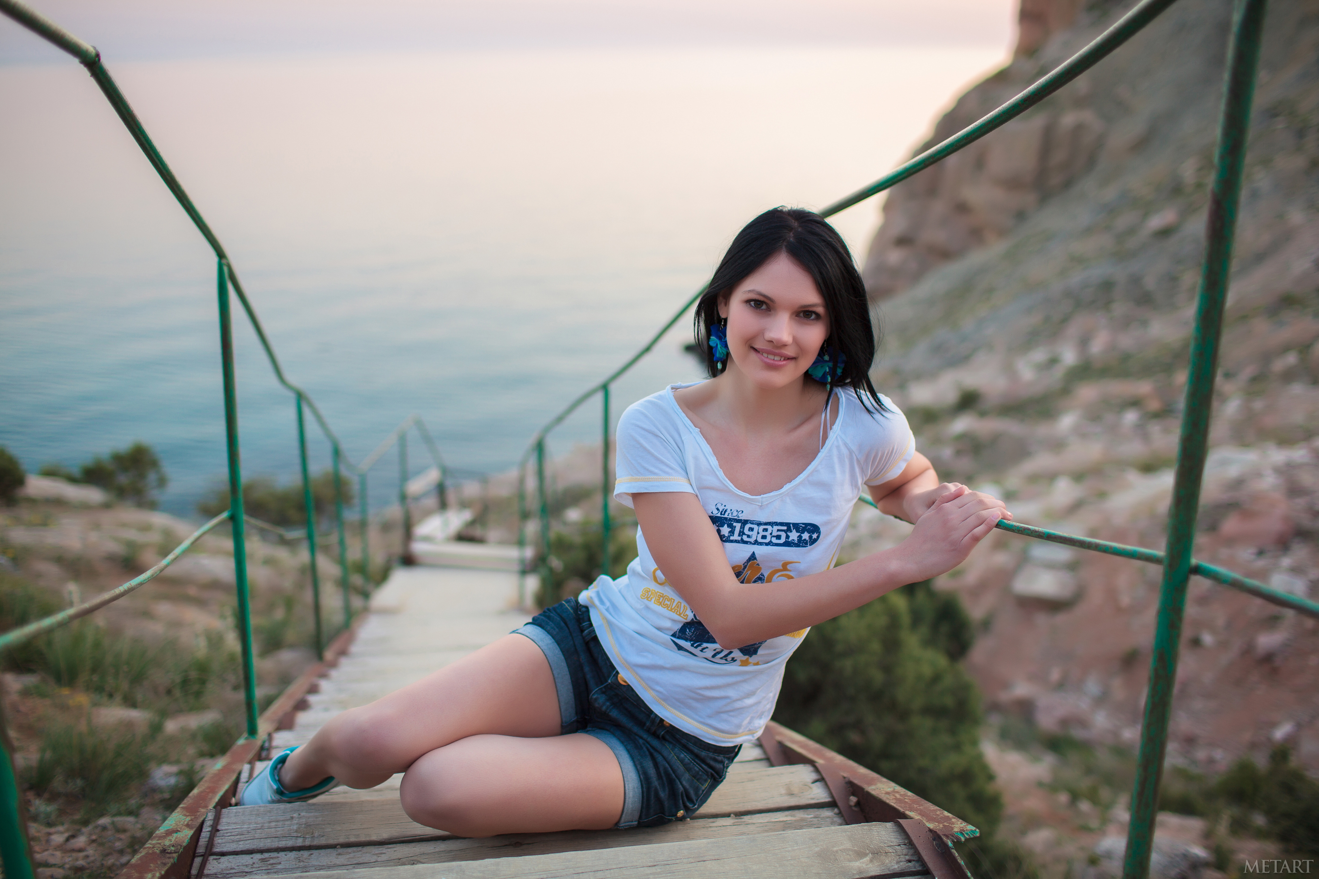 People 4324x2883 MetArt Nichole A (MetArt) T-shirt white tops Ukrainian Ukrainian women