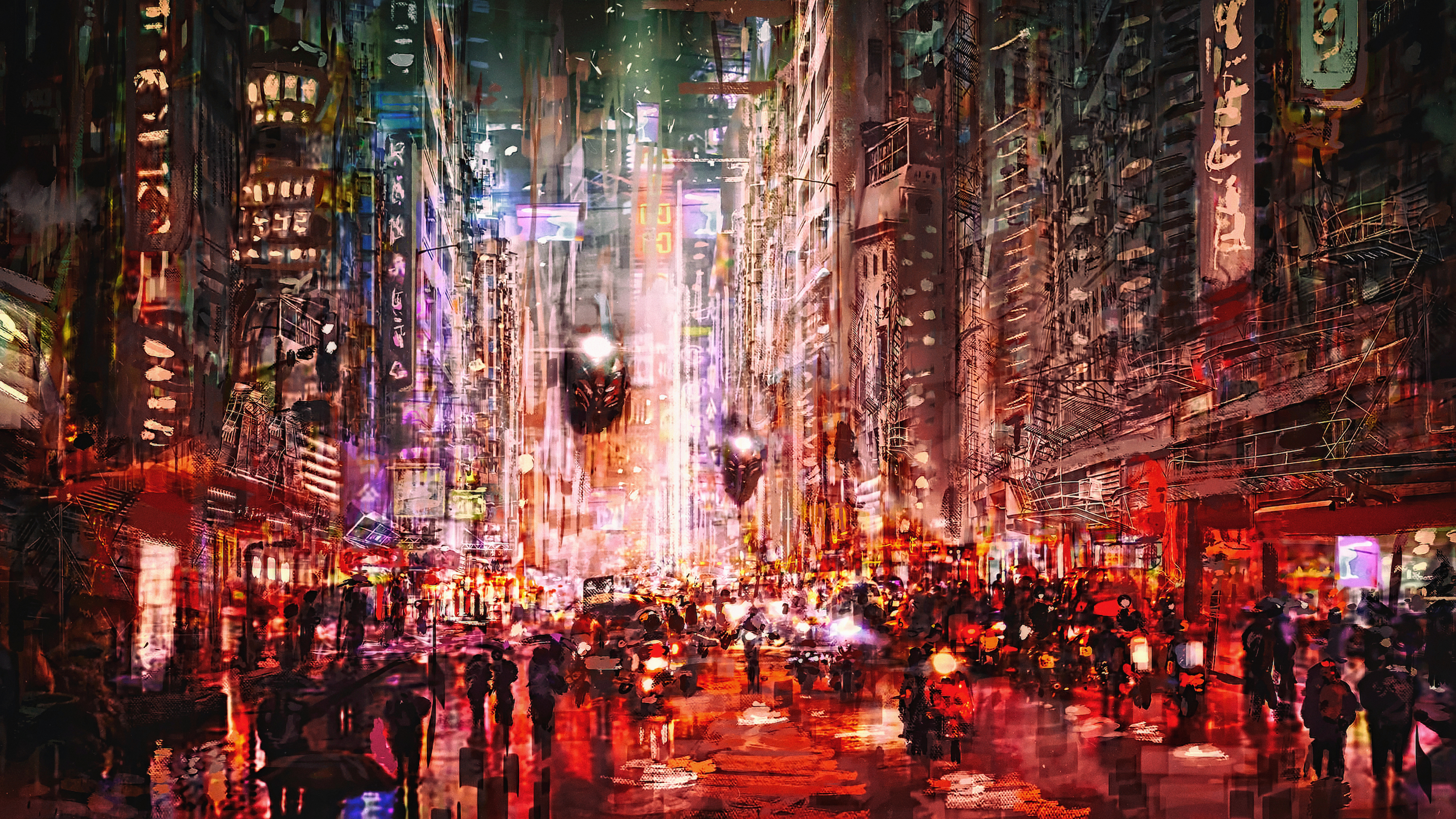 General 3840x2160 cyber science fiction digital art concept art cyberpunk artwork futuristic fantasy art fan art cityscape futuristic city CGI technology night