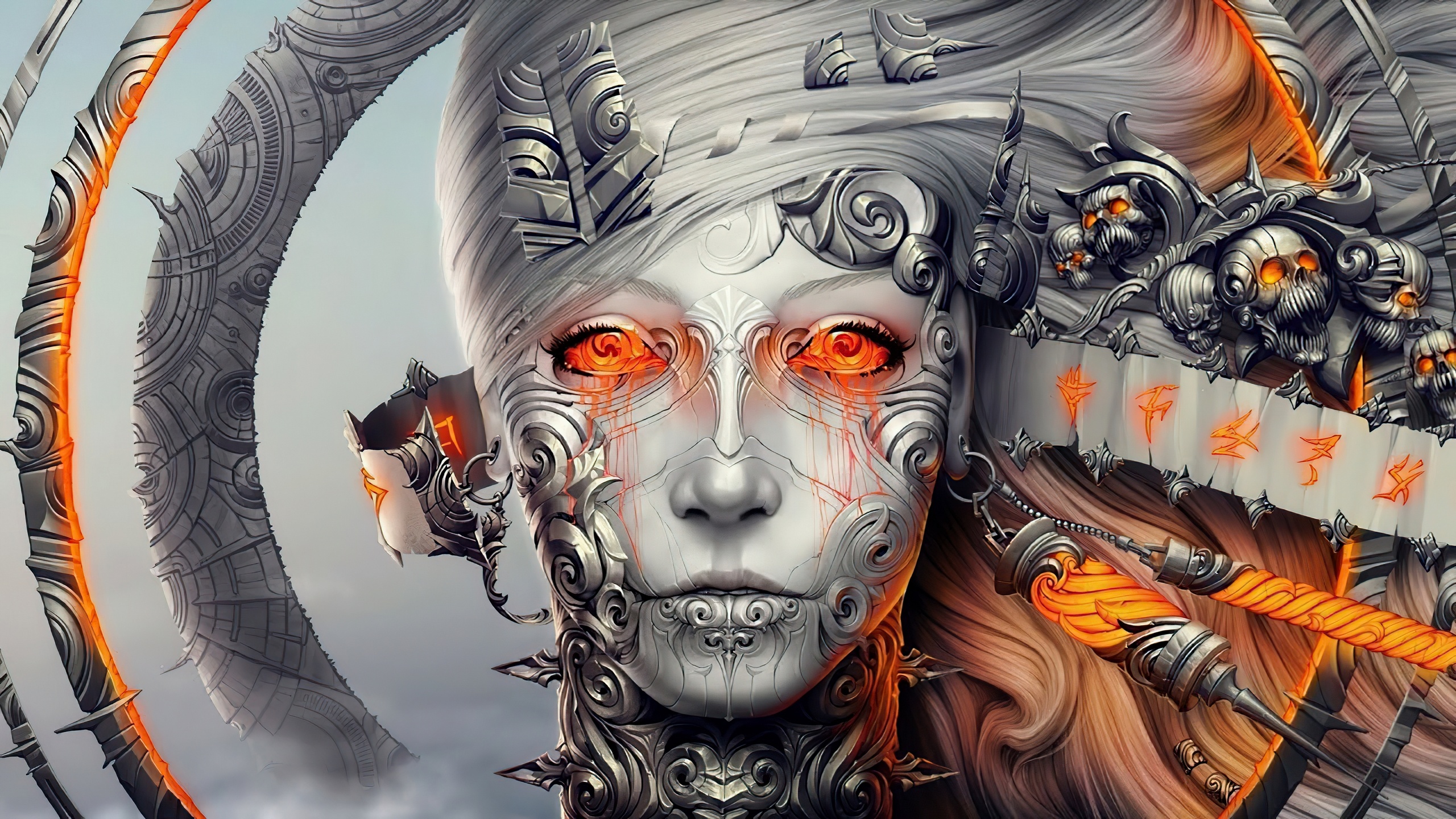 General 2560x1440 digital art crying Planescape: Torment PC gaming video game art fan art fantasy art face Alexander Fedosov