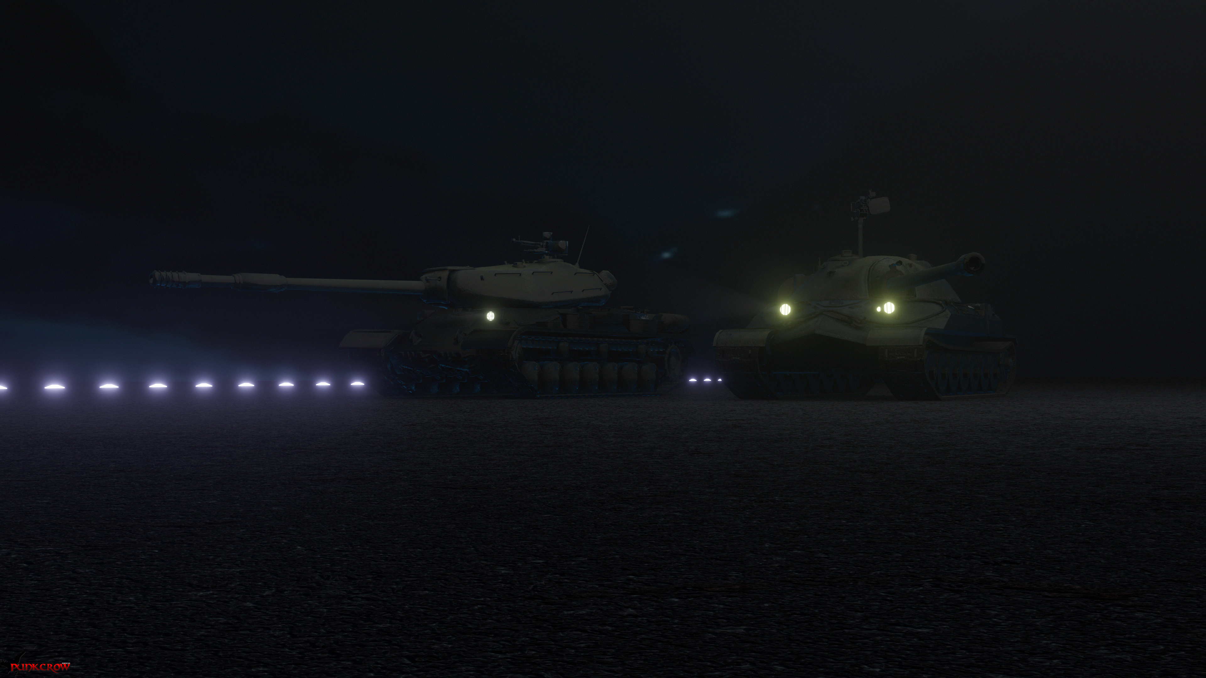 General 3840x2160 tank World of Tanks vehicle night hills lights asphalt military video games