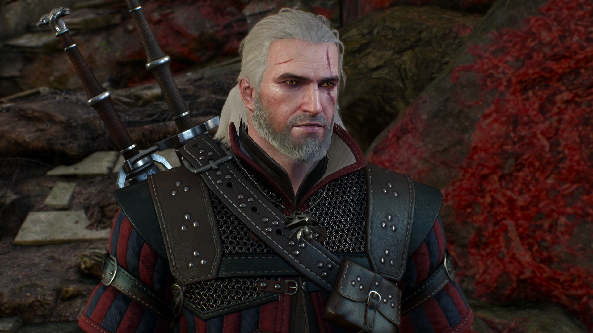 General 1920x1080 Geralt of Rivia The Witcher 3: Wild Hunt sword white hair CD Projekt RED video games video game characters Book characters