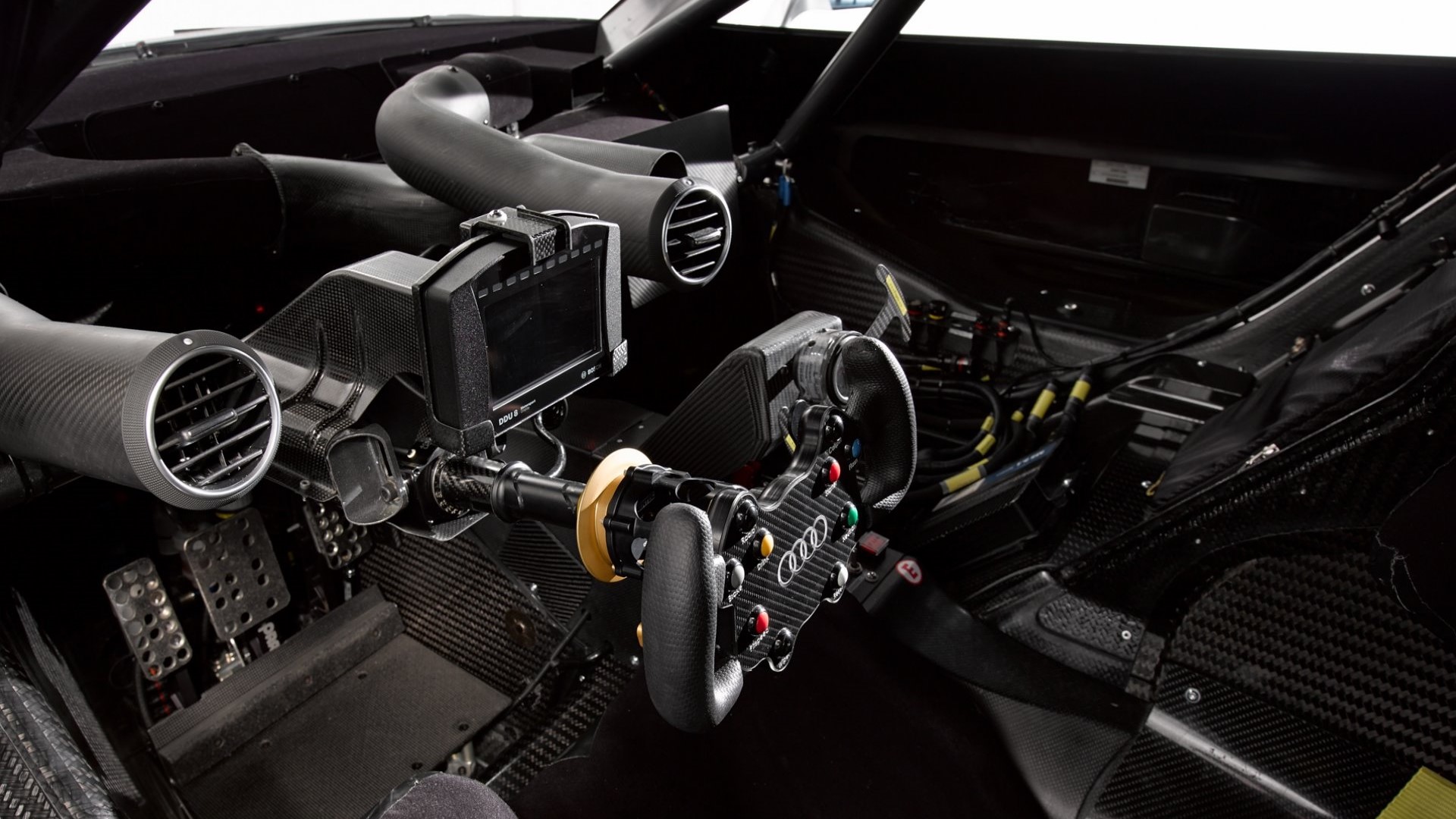 General 1920x1080 carbon fiber  dark background dtm black background race cars cockpit Audi