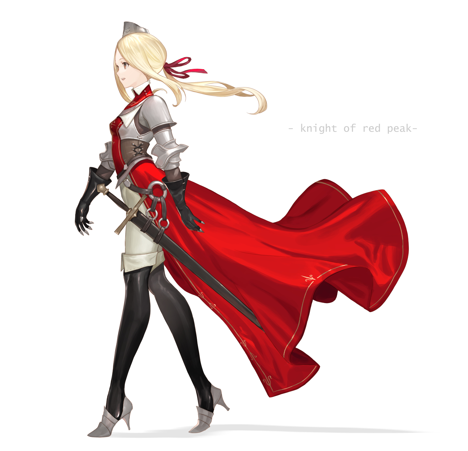 Anime 1500x1448 anime girls portrait display original characters simple background fantasy girl knight anime walking blonde red dress women with swords
