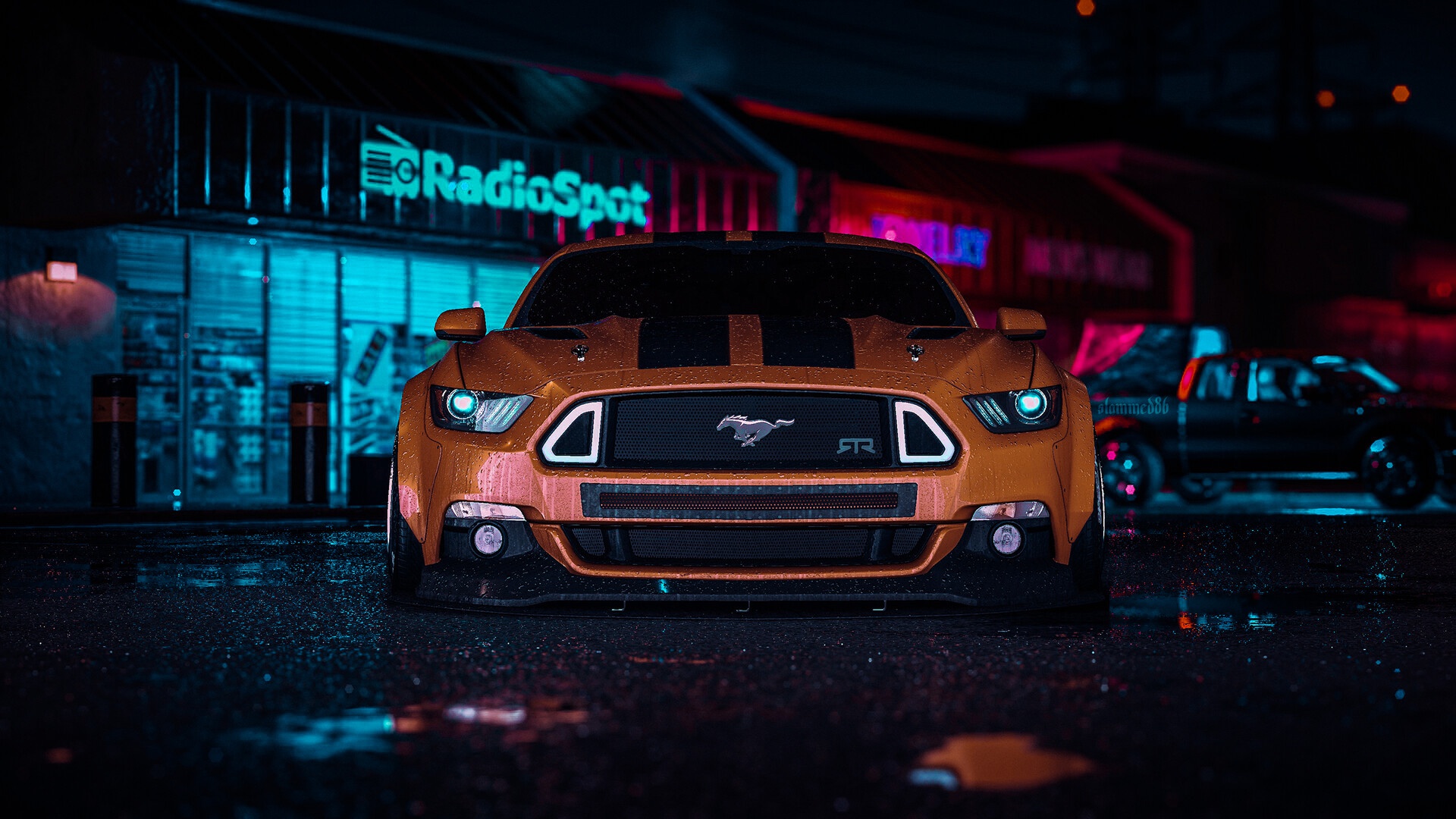 General 1920x1080 car CGI Ford vehicle Ford Mustang Ford Mustang S550 frontal view