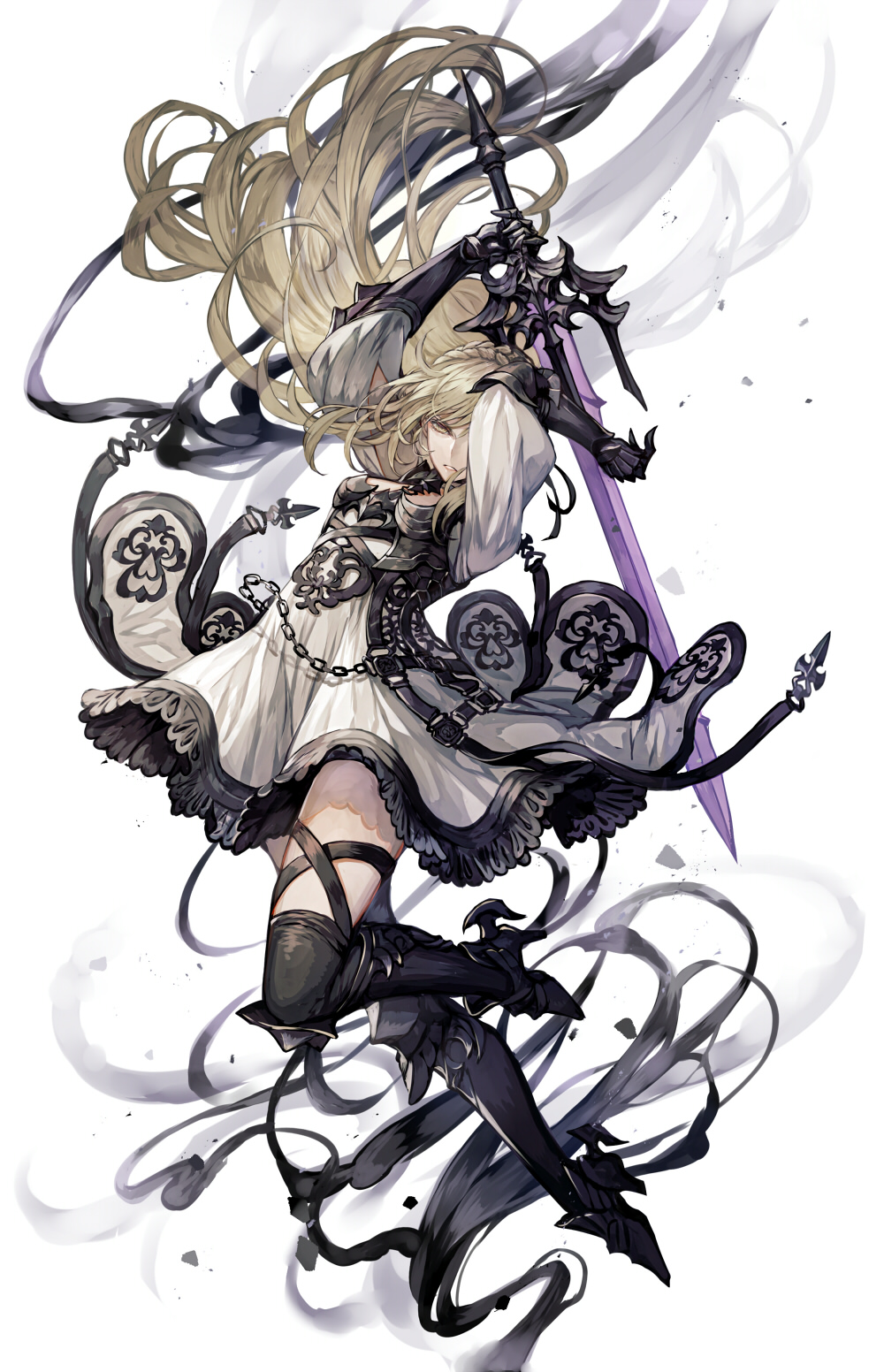 Anime 1000x1552 anime anime girls digital art artwork 2D portrait display Senano-Yu blonde dress sword
