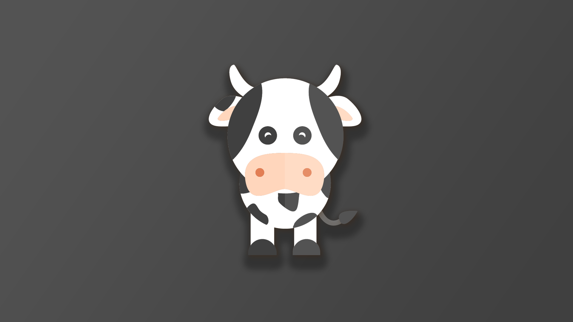 General 1920x1080 digital art animals cow simple background artwork