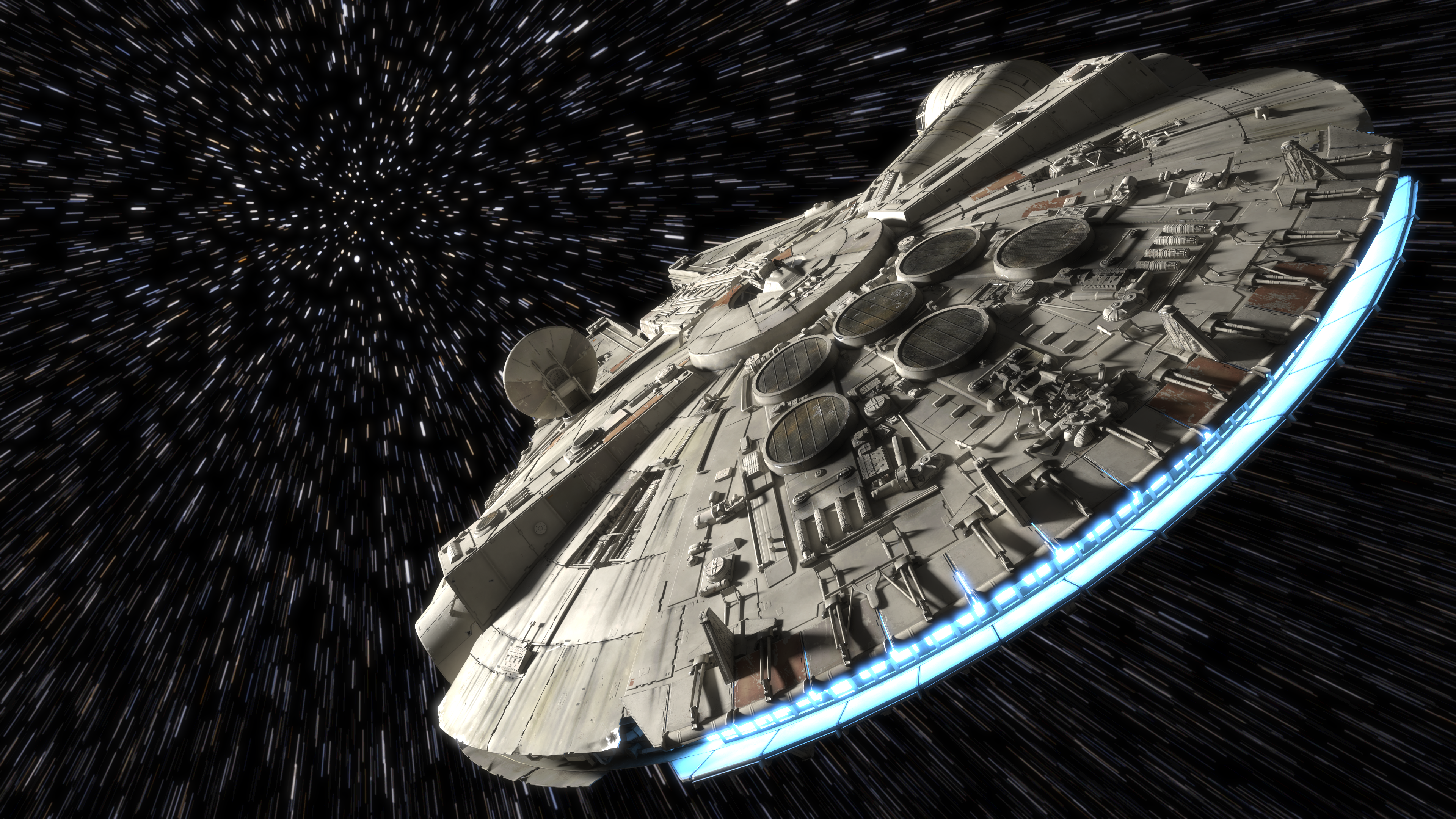 General 3840x2160 Millennium Falcon space Star Wars CGI