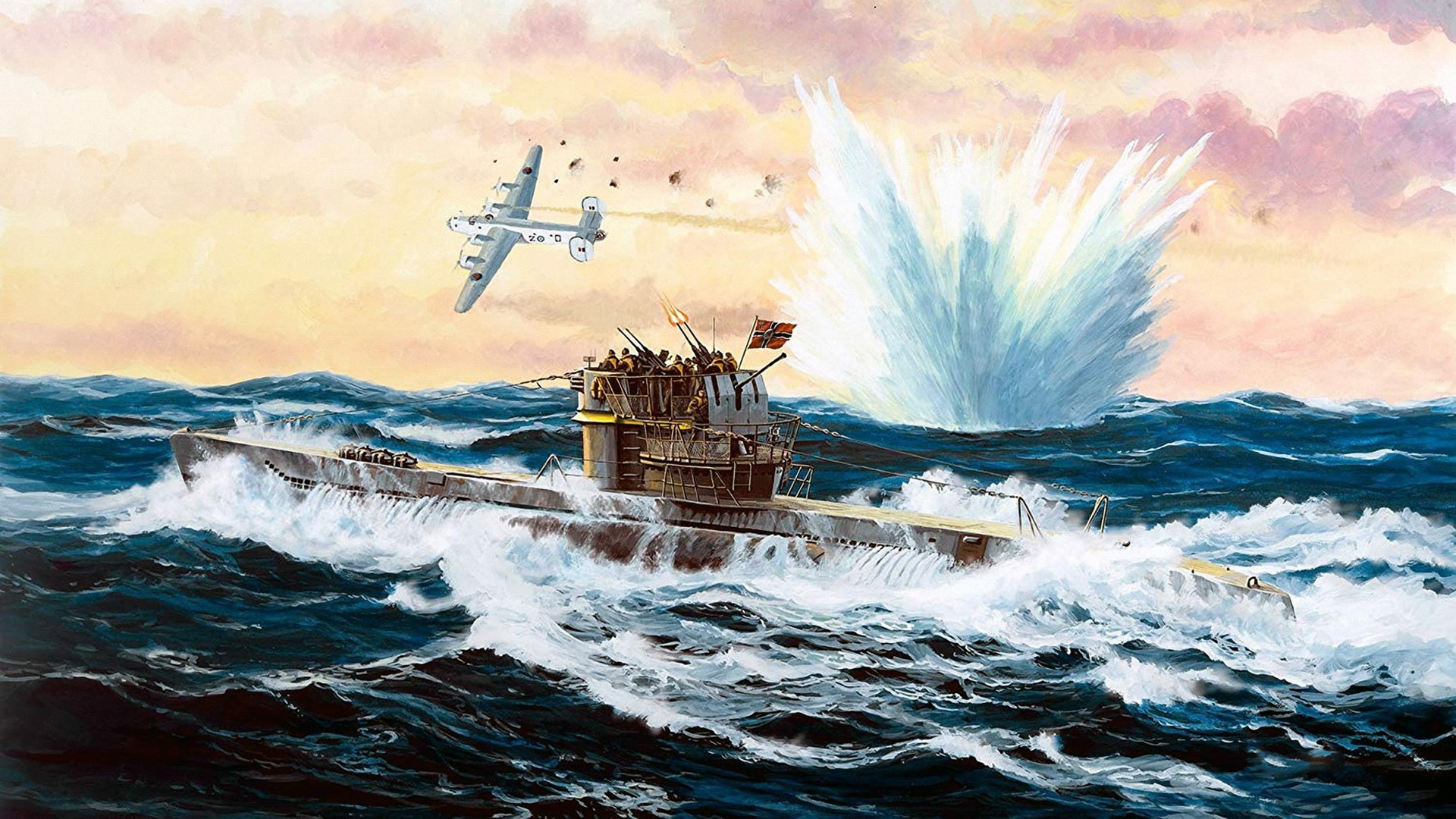 General 1920x1080 submarine war sea artwork