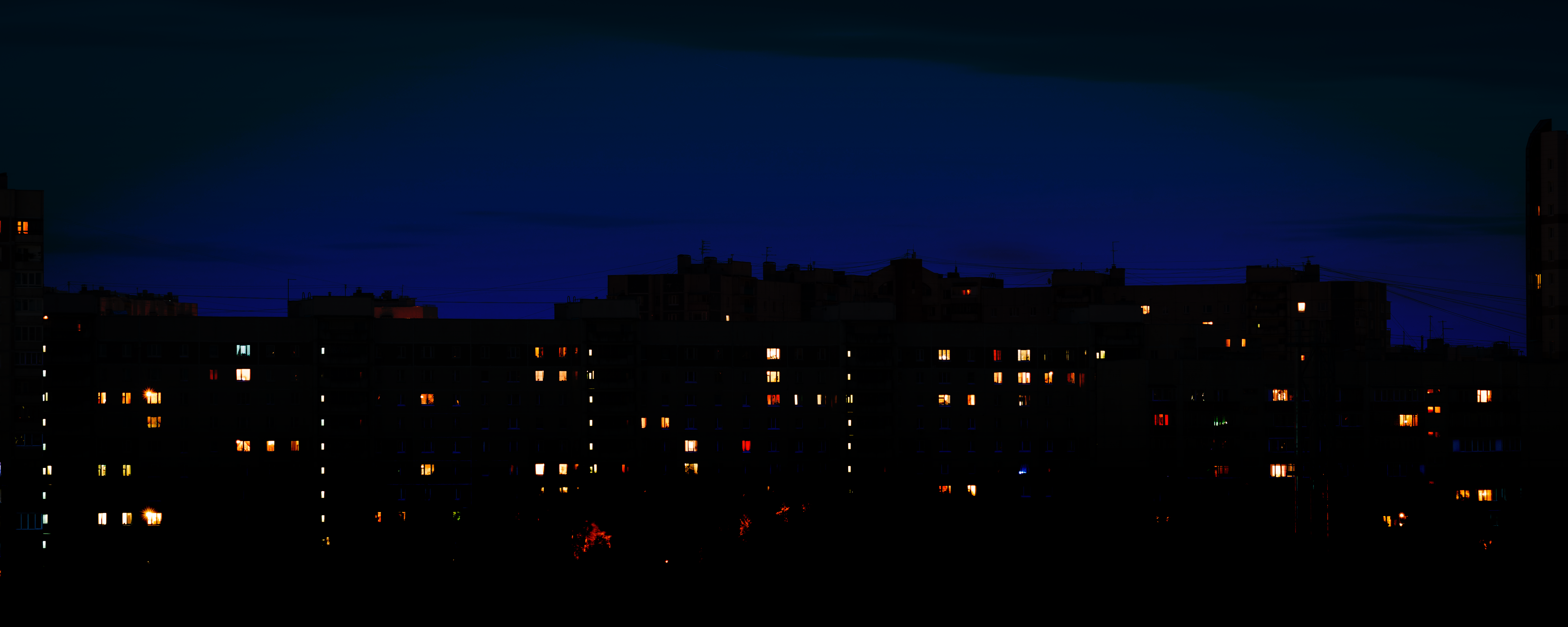 General 6391x2557 night lights dark city night sky urban