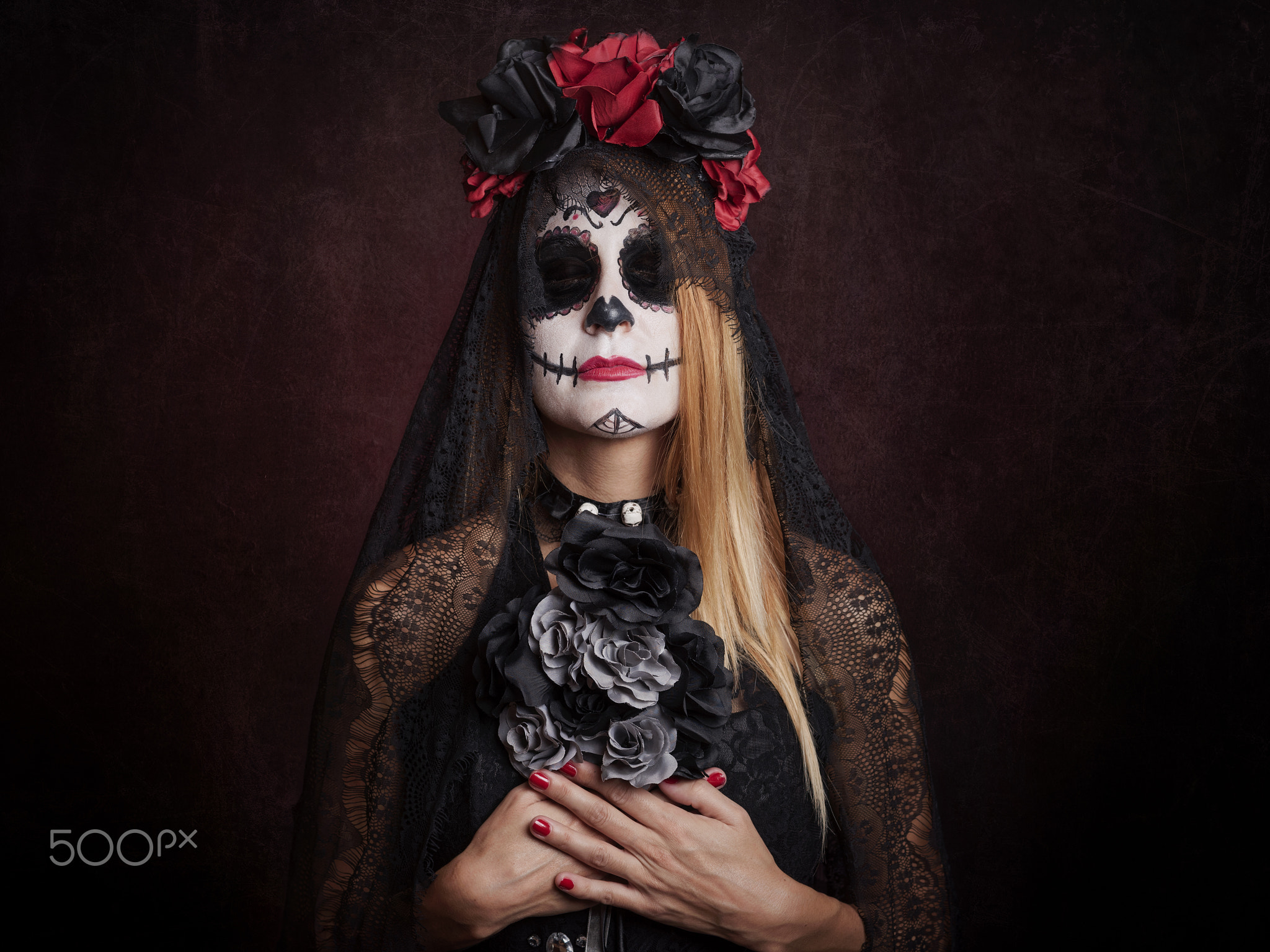 People 2048x1536 women skull blonde Dia de los Muertos