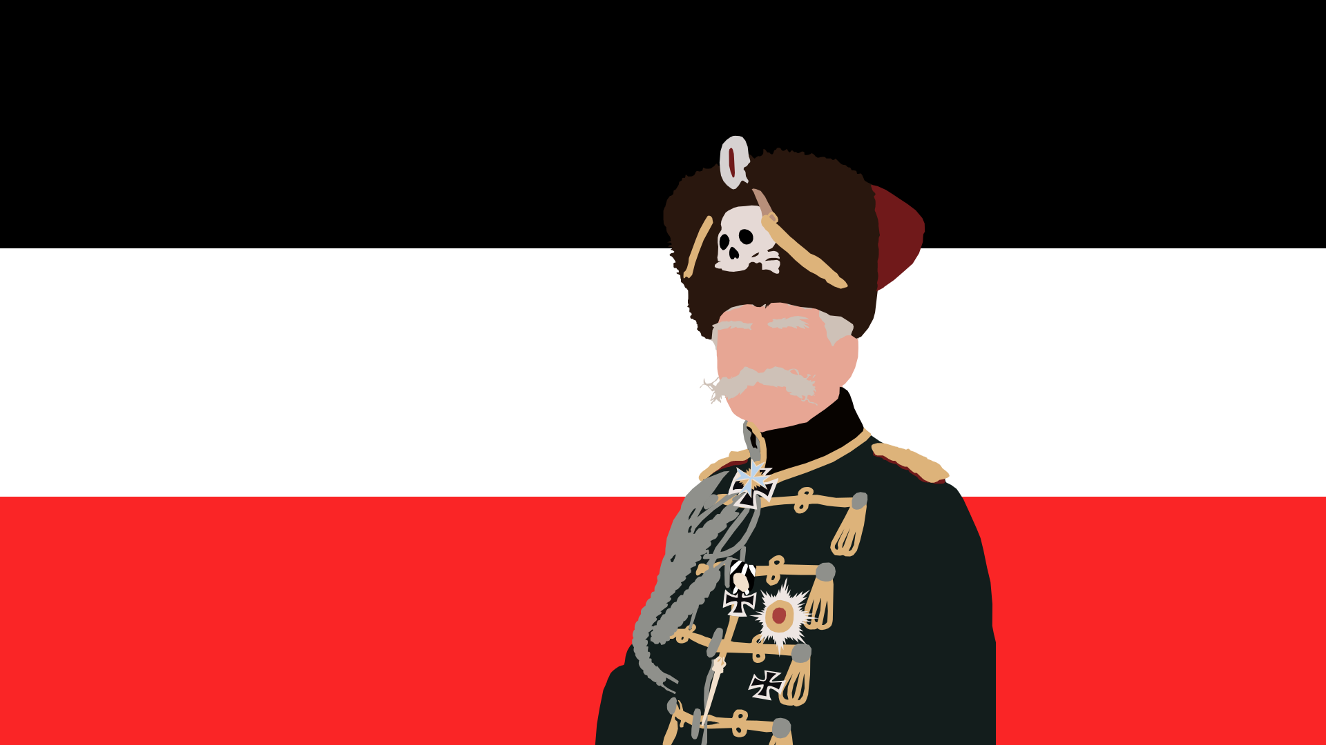 General 1920x1080 military uniform black Iron Cross white red Germany German Empire