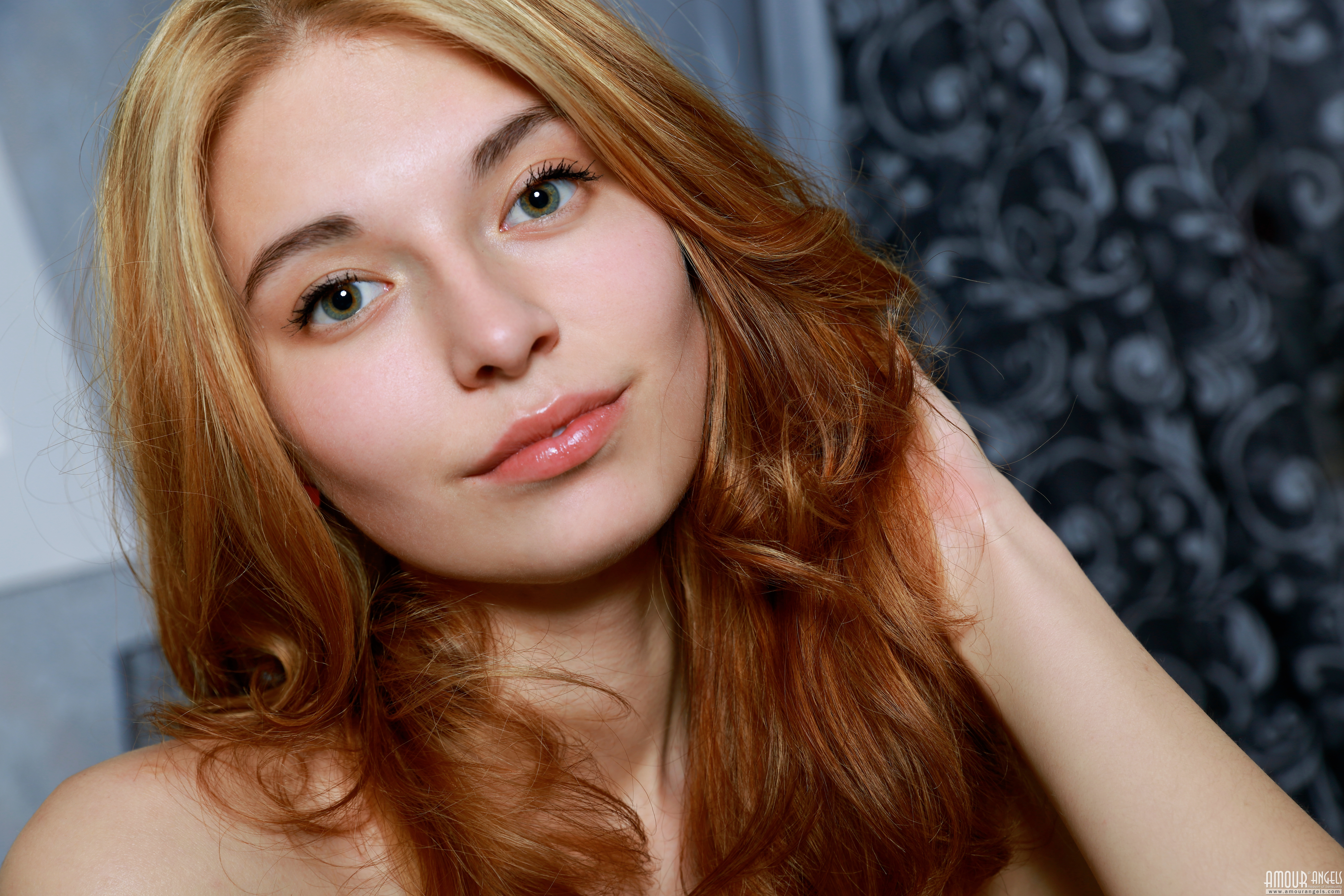 People 5760x3840 Amour Angels Miara redhead face lips looking at viewer wom...