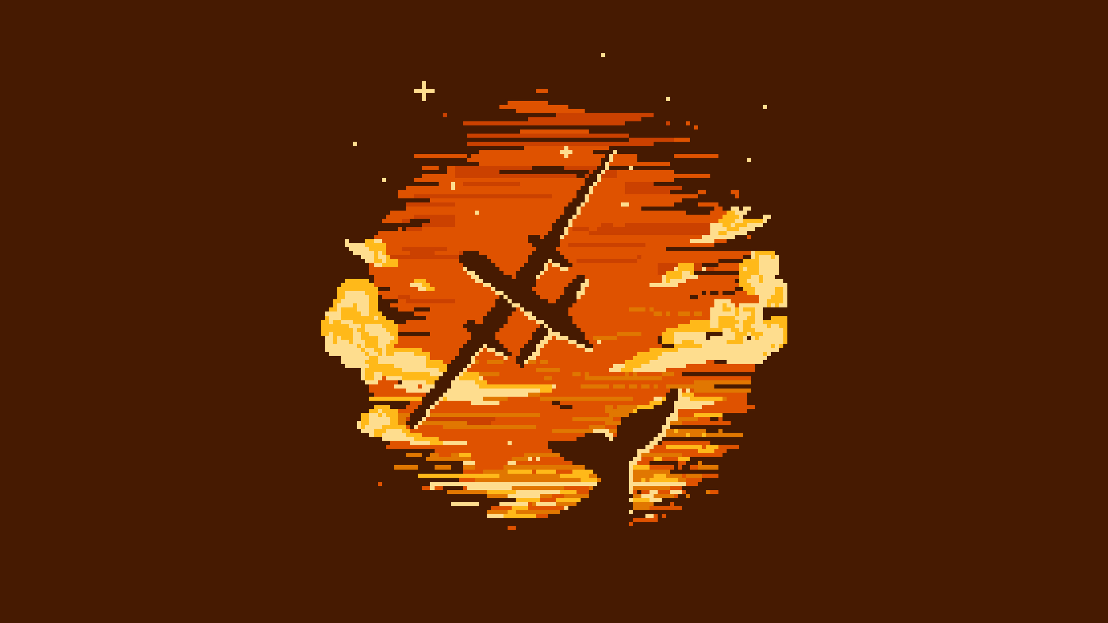 General 3840x2160 airplane orca sunset tribute pixel art orange simple background digital art