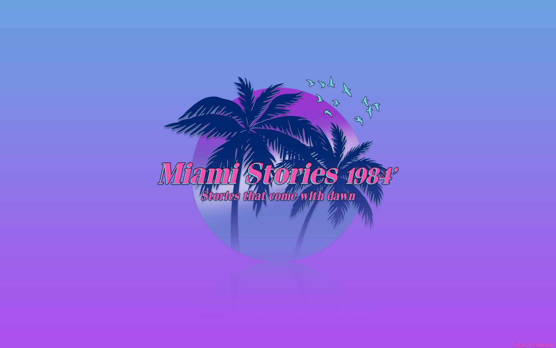 General 1920x1200 photoshopped texture neon palm trees 1980s retro style retrowave vaporwave Miami digital art simple background text