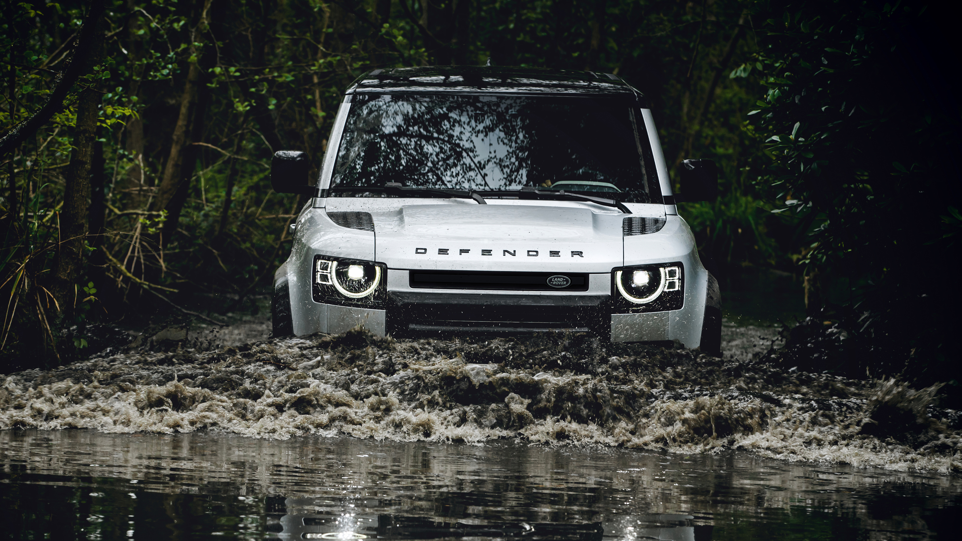 General 3840x2160 Land Rover Land Rover Defender car vehicle offroad forest river British cars