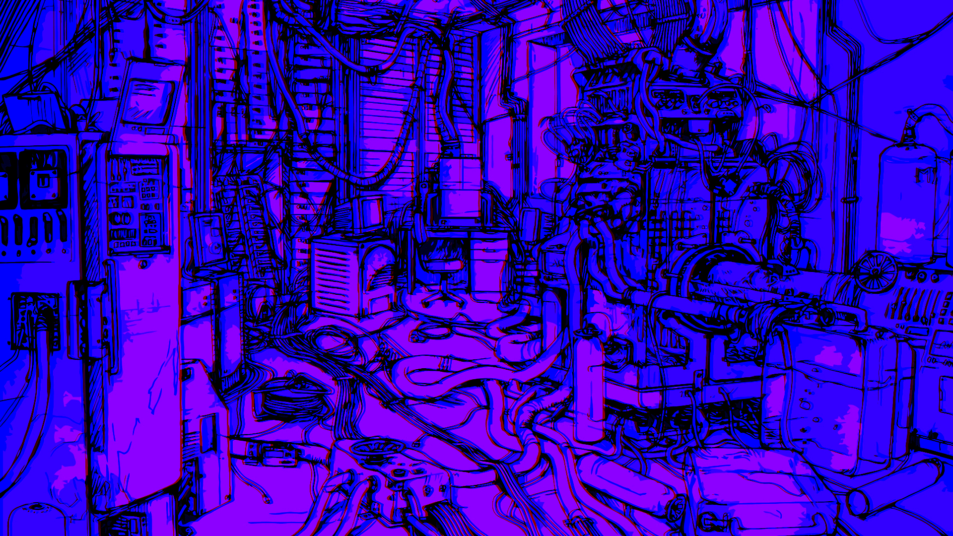 Serial Experiments Lain Cyberpunk Artwork 19x1080 Wallpaper Wallhaven Cc