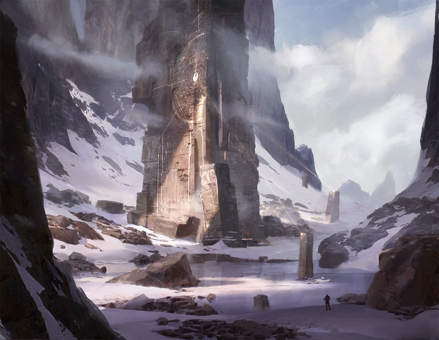 General 1399x1085 dolmen science fiction mountains fantasy art digital art