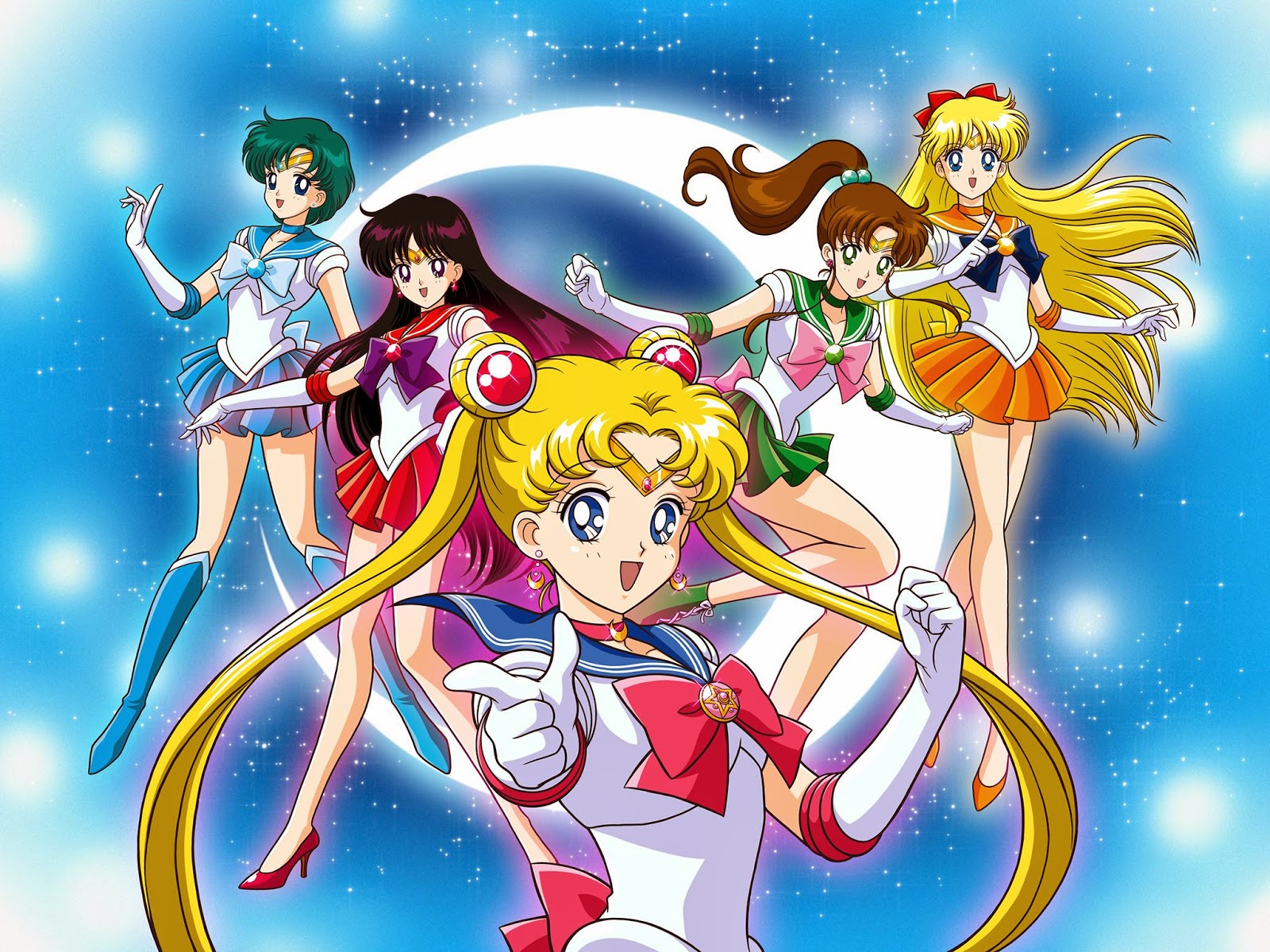 Anime 1600x1199 Sailor Moon Sailor Mercury Sailor Mars Sailor Jupiter Sailor Venus Tsukino Usagi Rei Hino Mizuno Ami Kino Makoto Aino Minako anime anime girls Sailor Moon (Character)