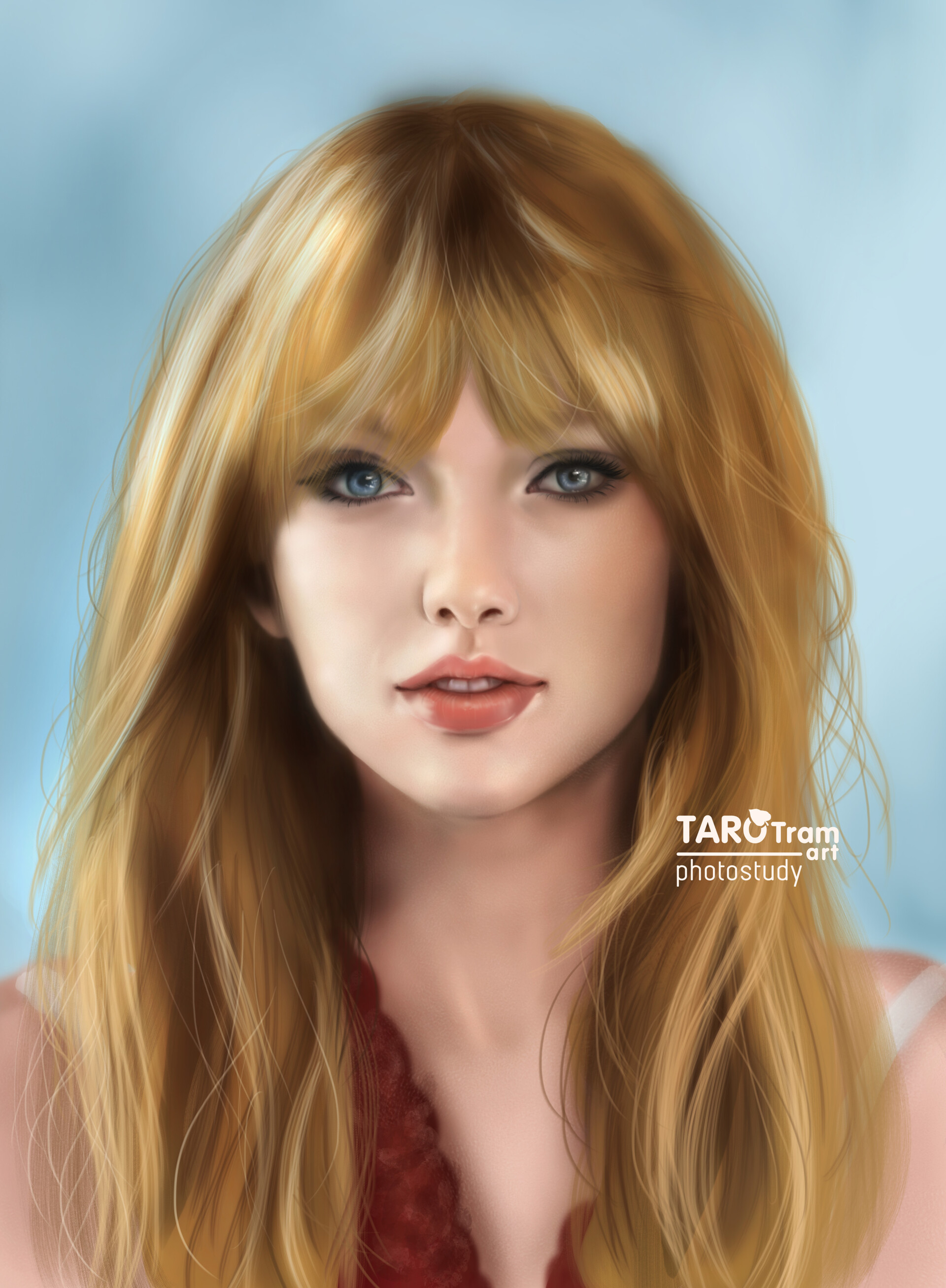General 1920x2614 Taylor Swift women singer celebrity artwork brunette fan art portrait display digital art blue eyes simple background